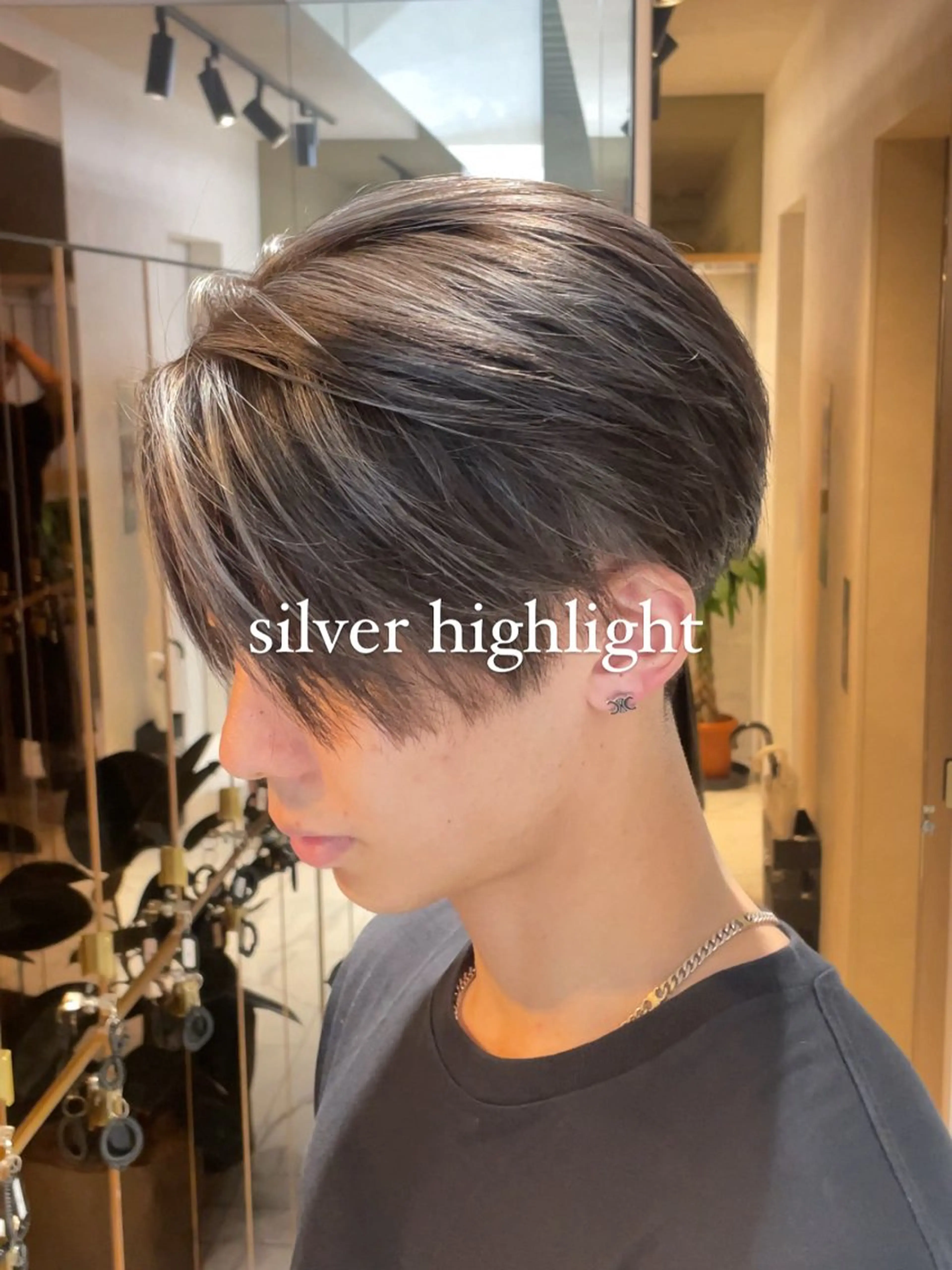 カラー メンズ フェザーパーマ/ スペインカールのヘアスタイル