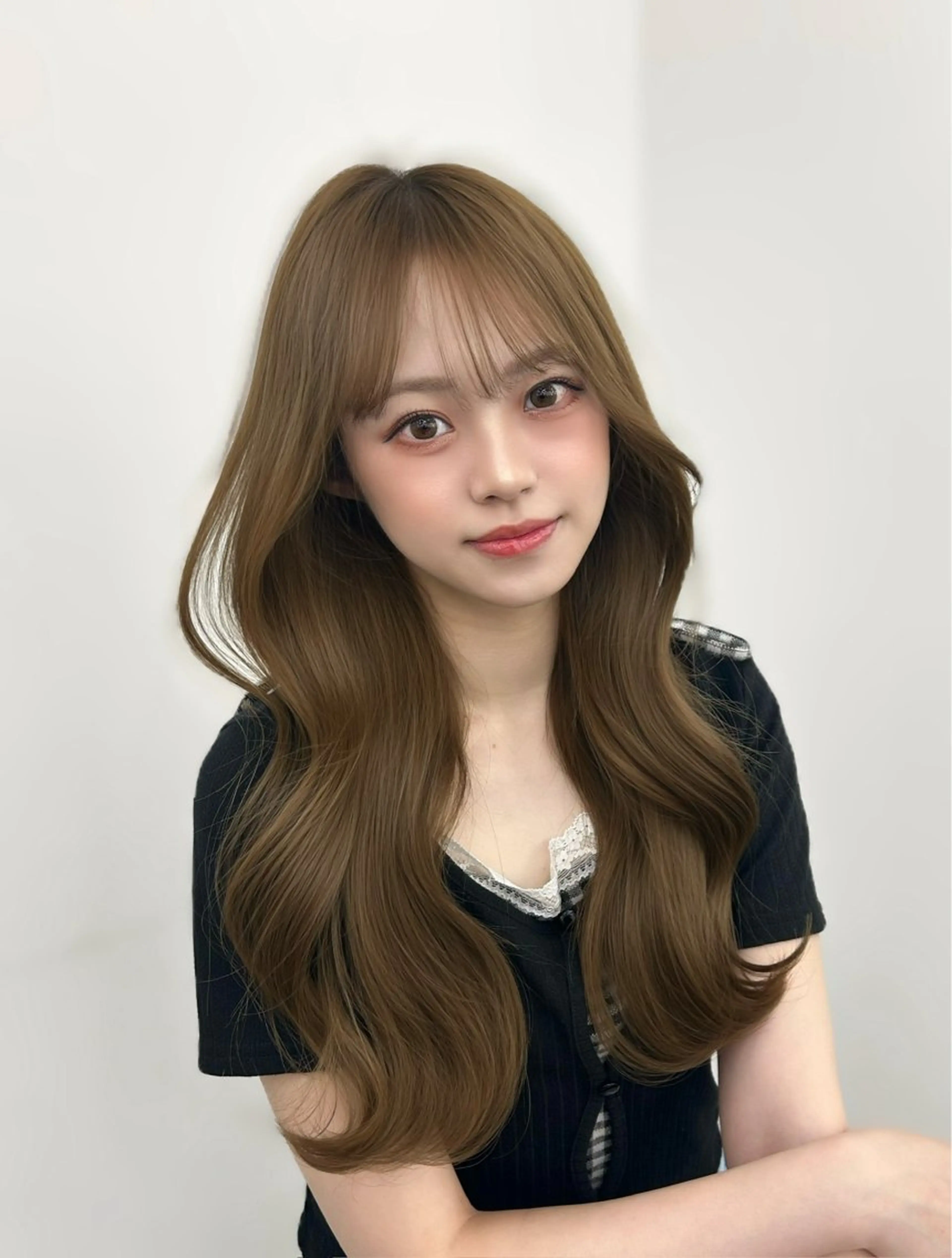 ロング カラー ベージュカラー カット ヘアカラー トリートメント 韓国ヘア/顔周り ヘアセット/加藤優里のヘアスタイル