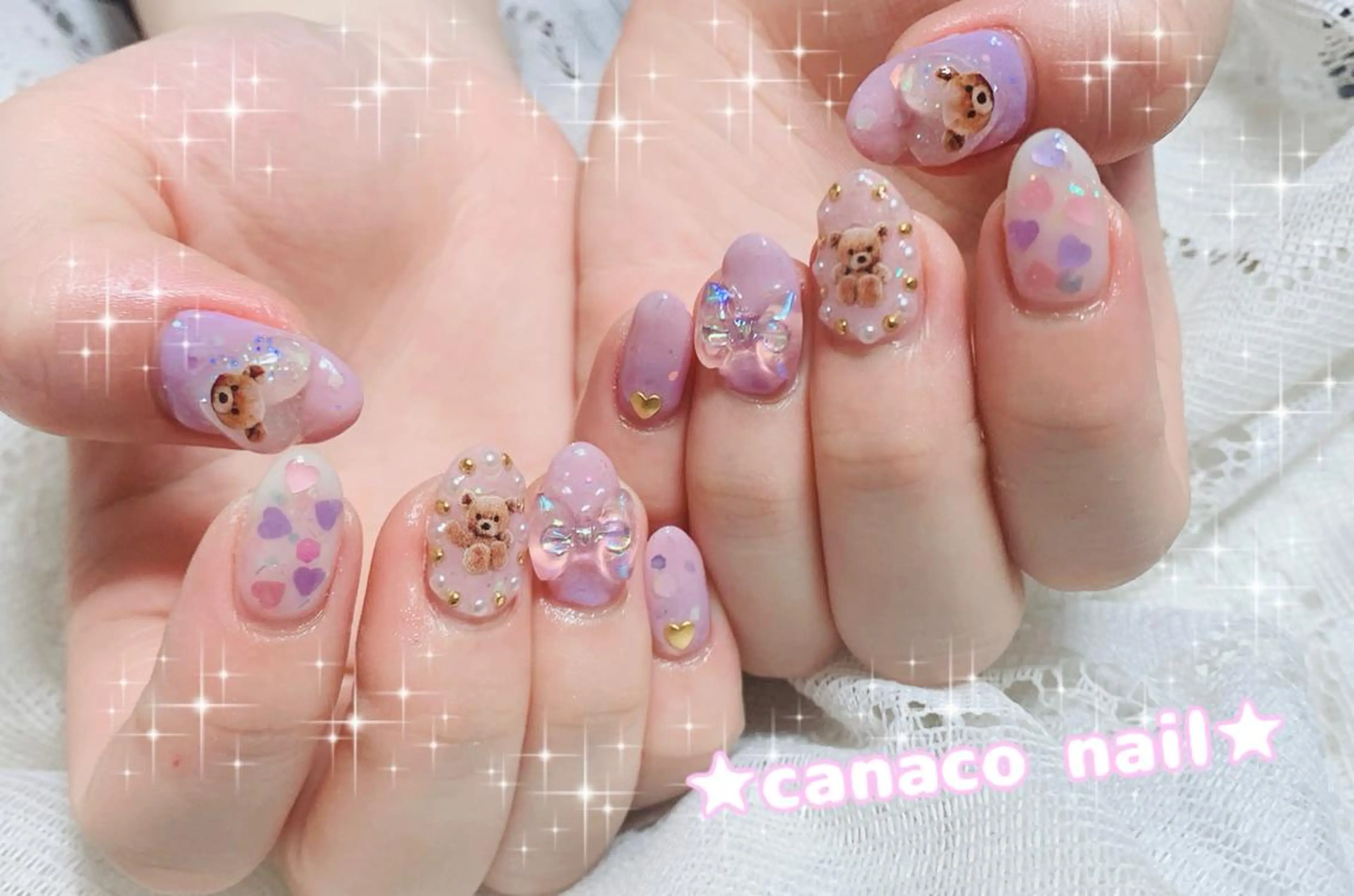 ネイル アートネイル ジェルネイル ハート パラジェル ストーンネイル ハンドネイル ハンドケア Felice所属・ベテランネイル cnc nailのネイルデザイン