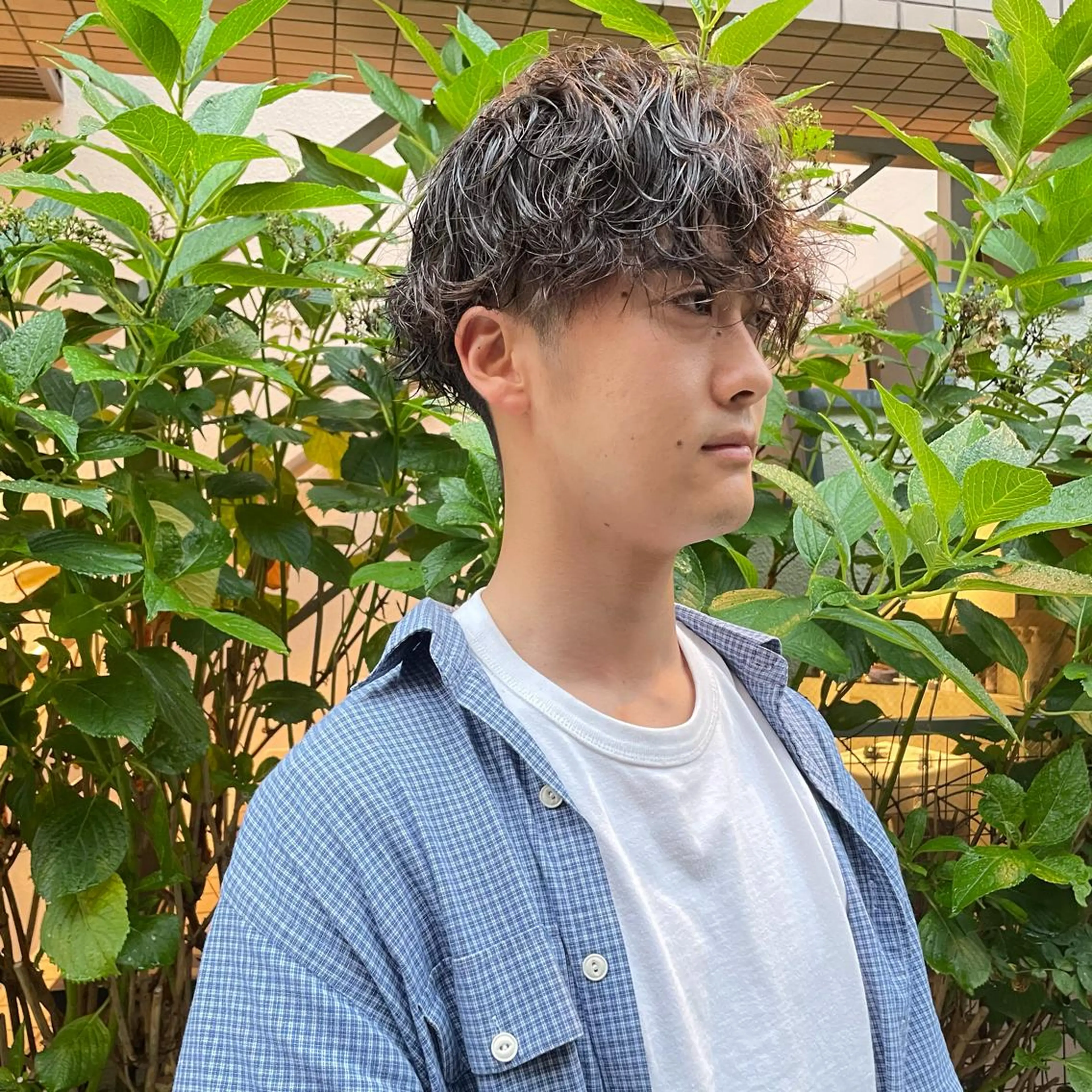 パーマ メンズ ショートボブ メンズブリーチ フェードカット メンズハイライト メンズハイトーン カット パーマ 🌈圧倒的デザイン パーマ　関和希のヘアスタイル