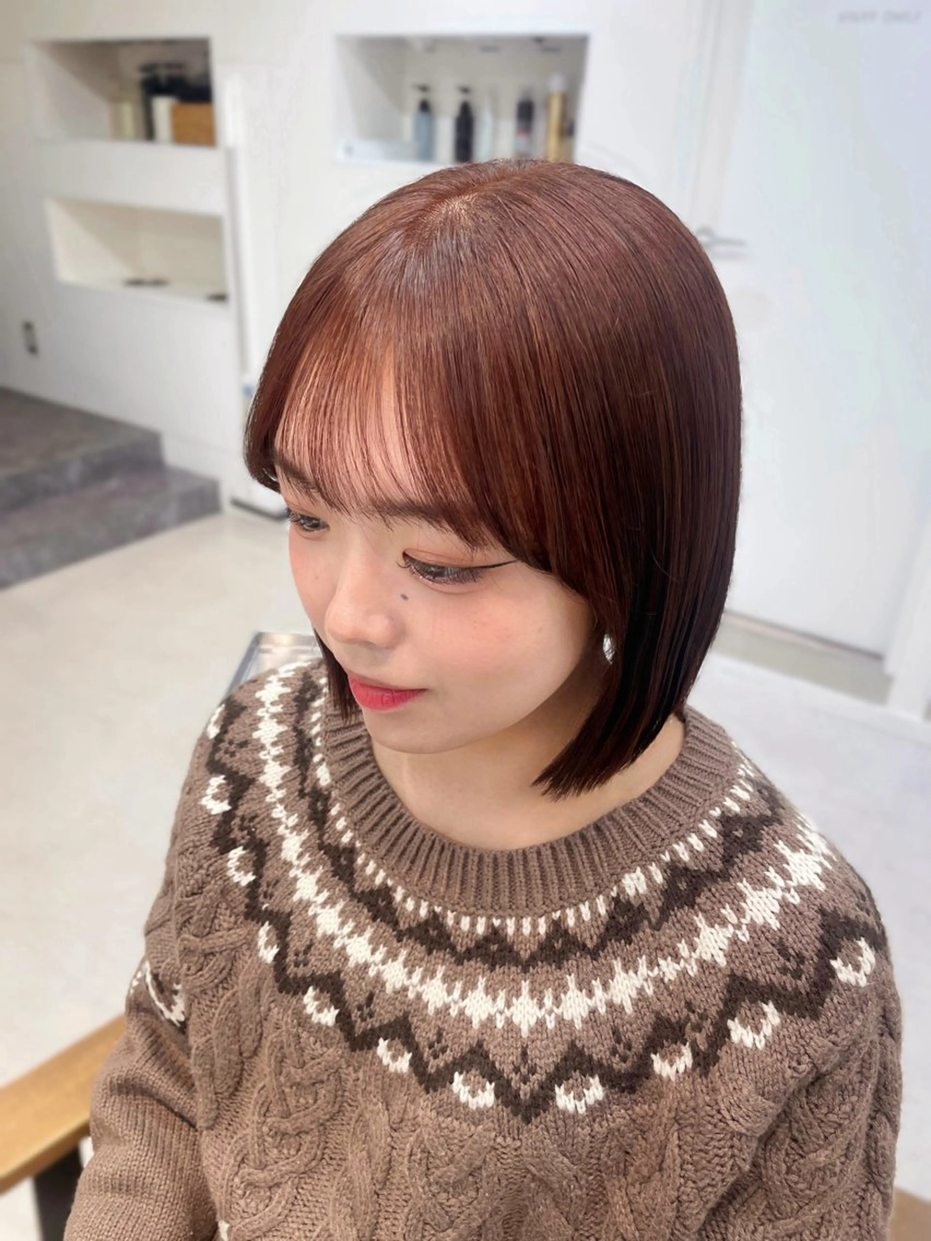 ミディアム ヘアカラー かずや🍀/髪質改善 /艶髪カラー/眉毛のヘアスタイル