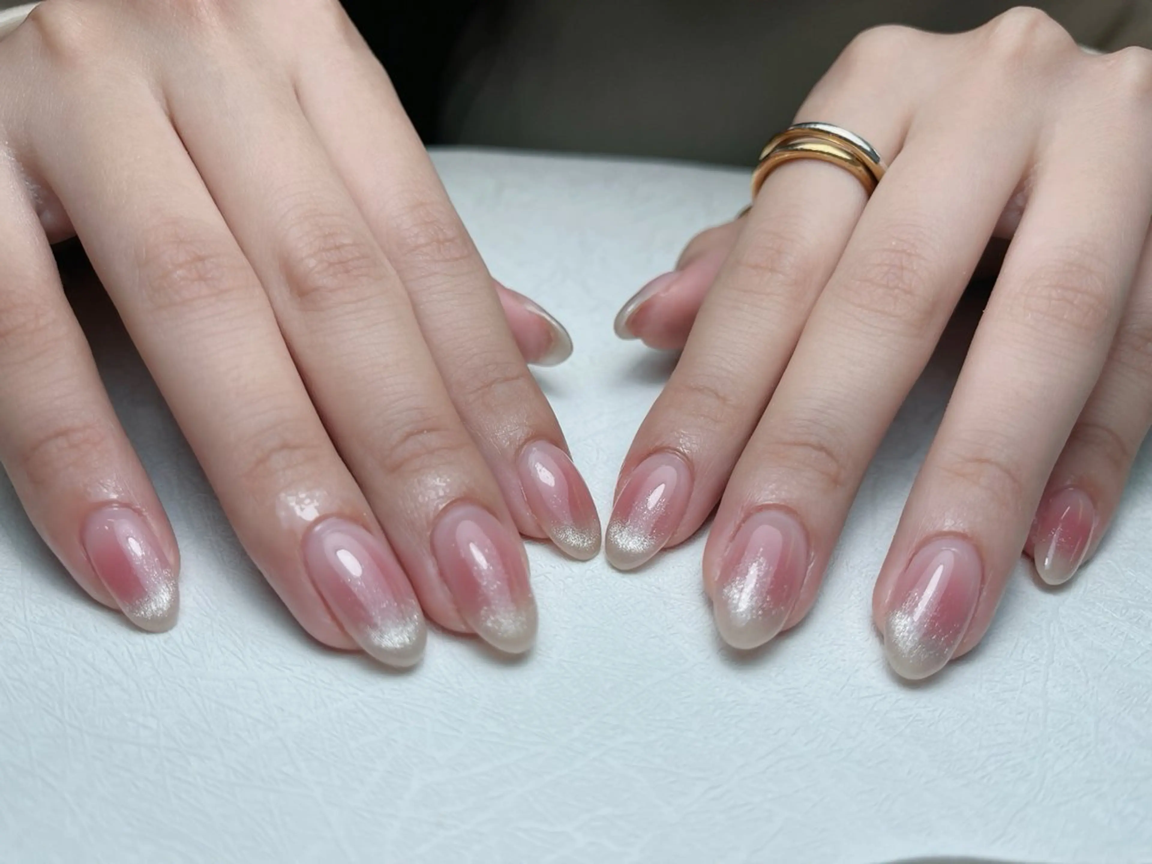ネイル オーロラネイル 長さ出し フットネイル フレンチネイル ジェルネイル 中野駅から2分 MEO NAILのネイルデザイン