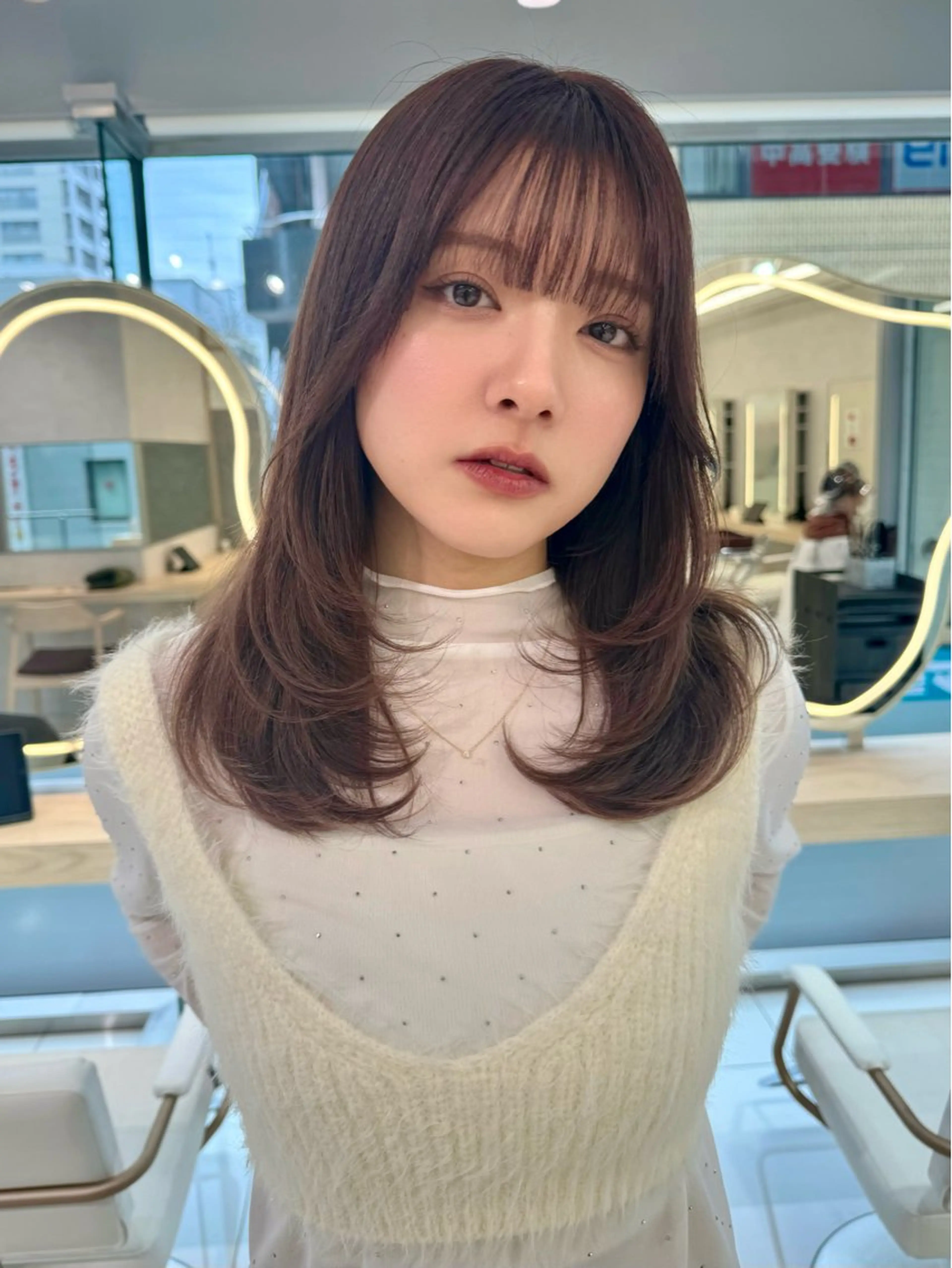 ミディアム 顔周り🇰🇷韓国 レイヤー/いづみ💞のヘアスタイル