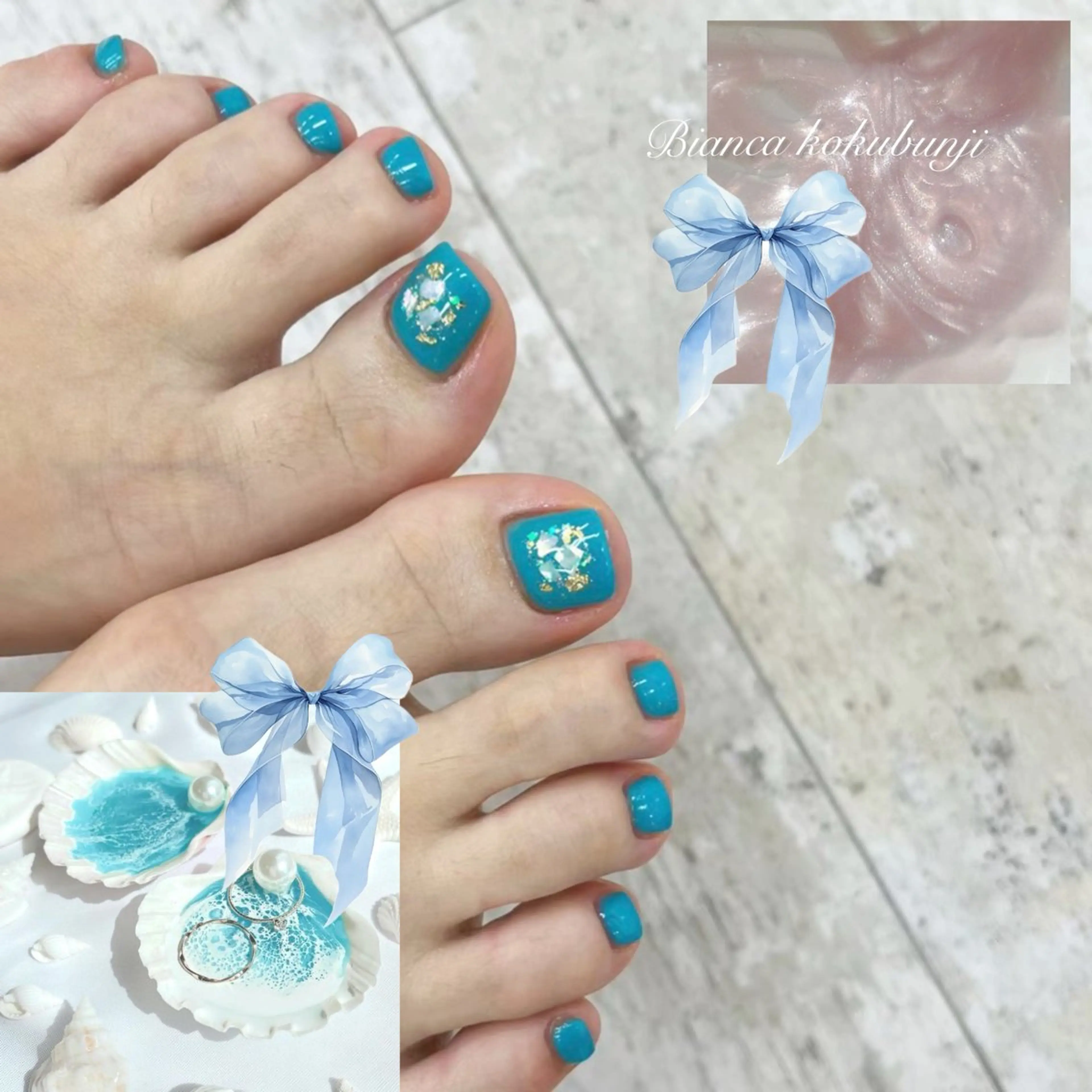 ☁️初回オフ無料☁️フットネイル☁️ワンポイント🌈￥5800​〜​ 《国分寺/パラジェル》の写真