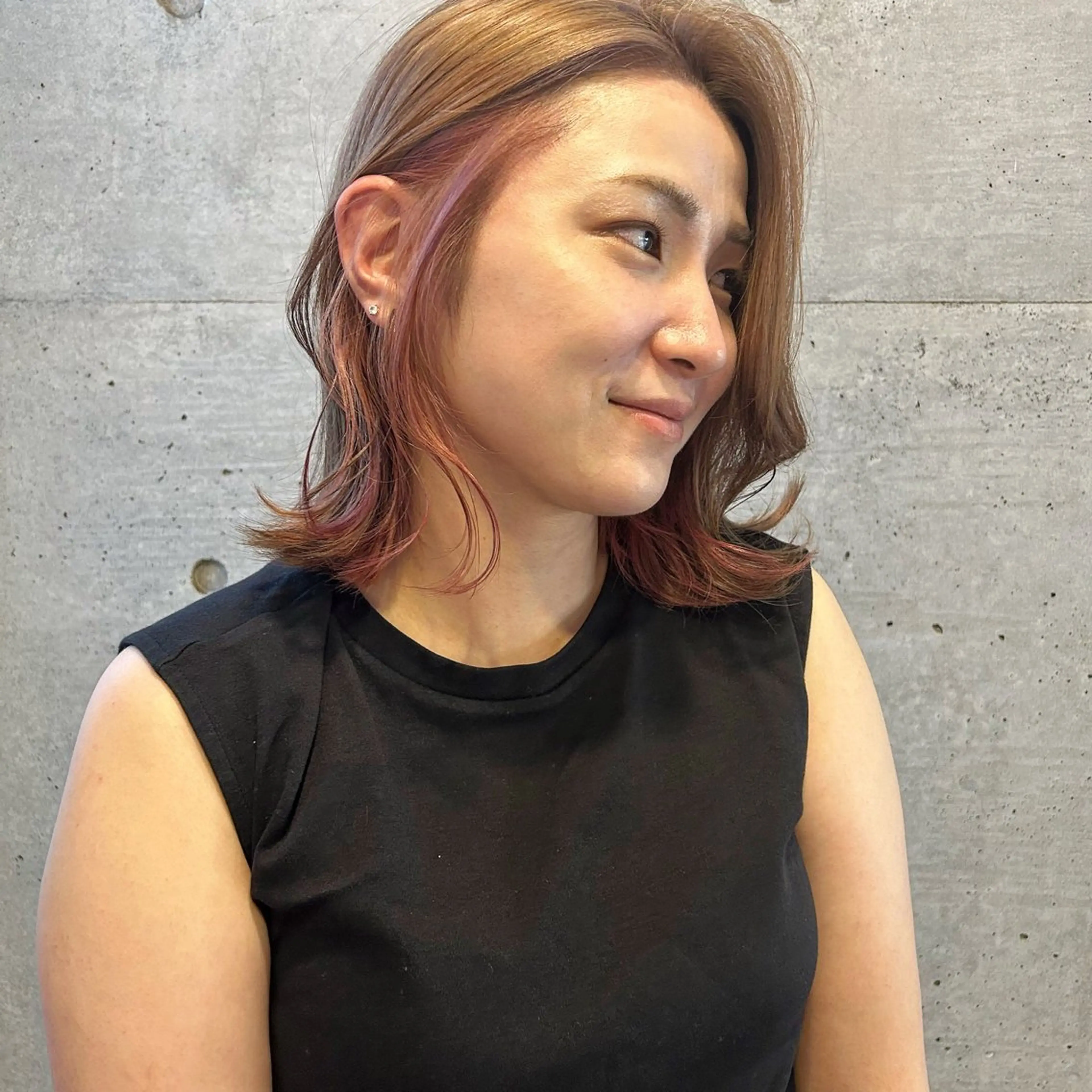 ミディアム カラー ブリーチ ヘアカラー トリートメント 後藤紗英/髪質改善 /オリーブベージュのヘアスタイル