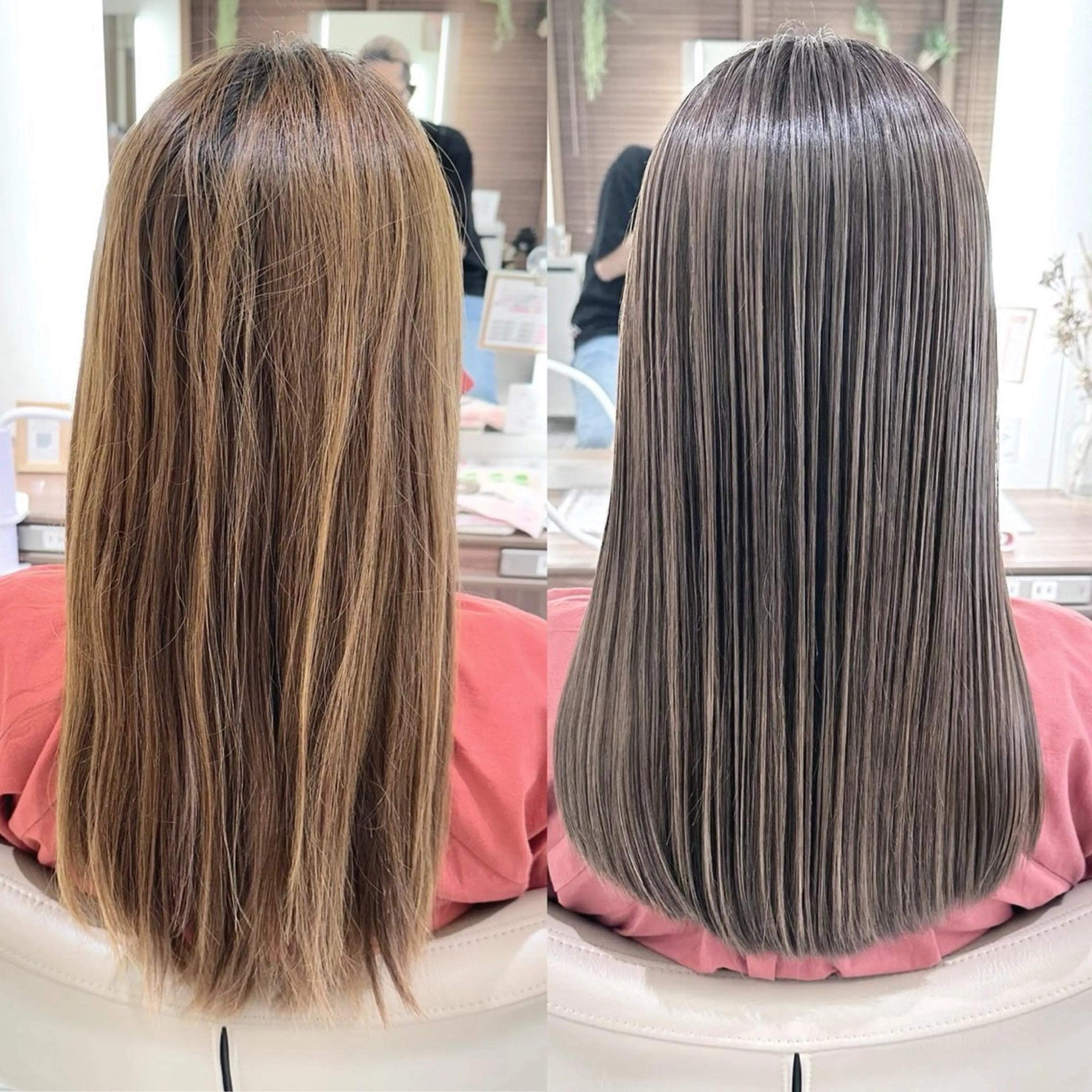 ロング カラー バレイヤージュ ベージュカラー グレージュ ハイライトカラー ミルクティーベージュ ヘアカラー トリートメント 大宮/バレイヤージュ 髪質改善/澤田隆誠のヘアスタイル