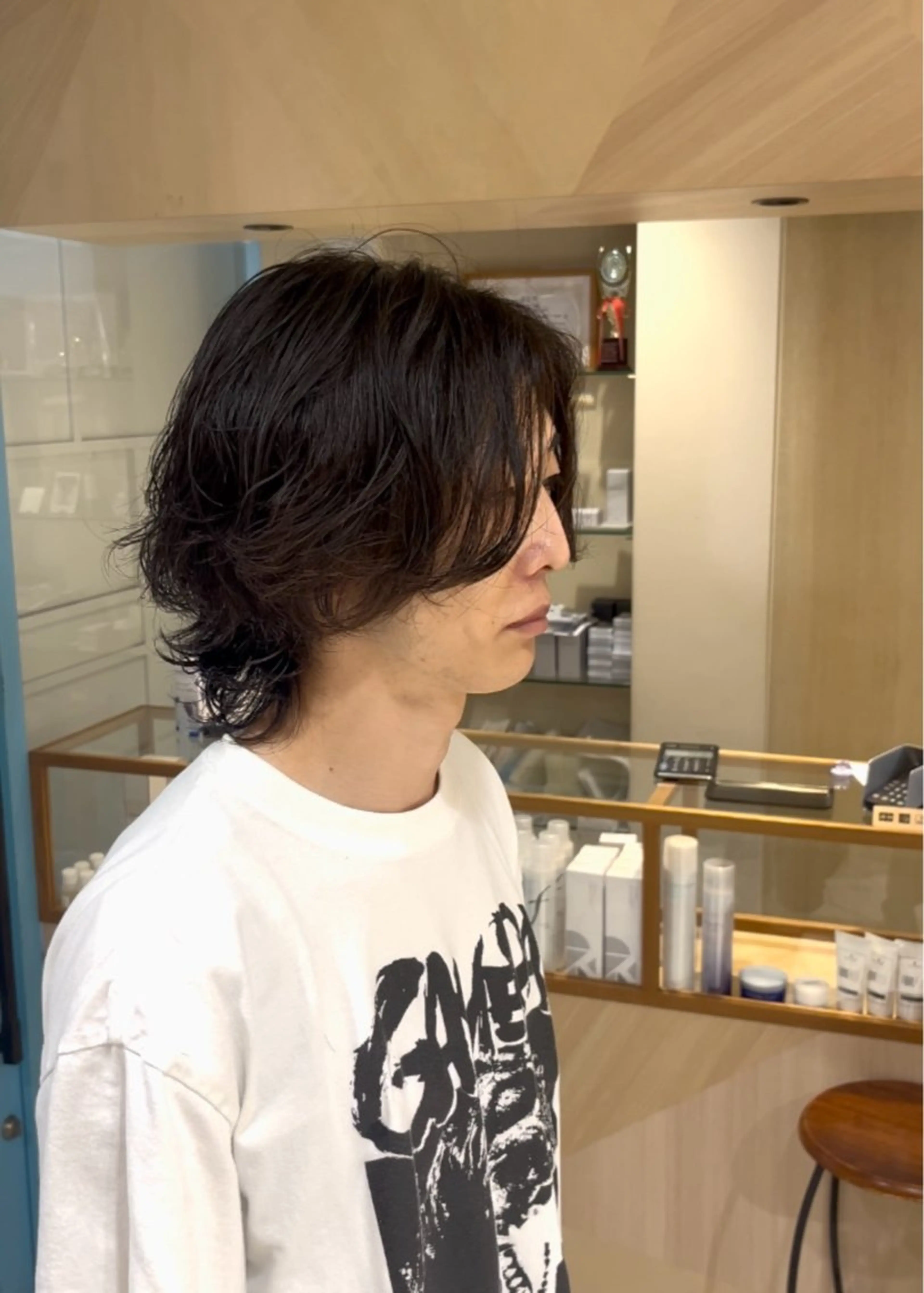 ショート パーマ メンズ メンズパーマ メンズウルフカット ウルフカット カット パーマ 山口 陸のヘアスタイル