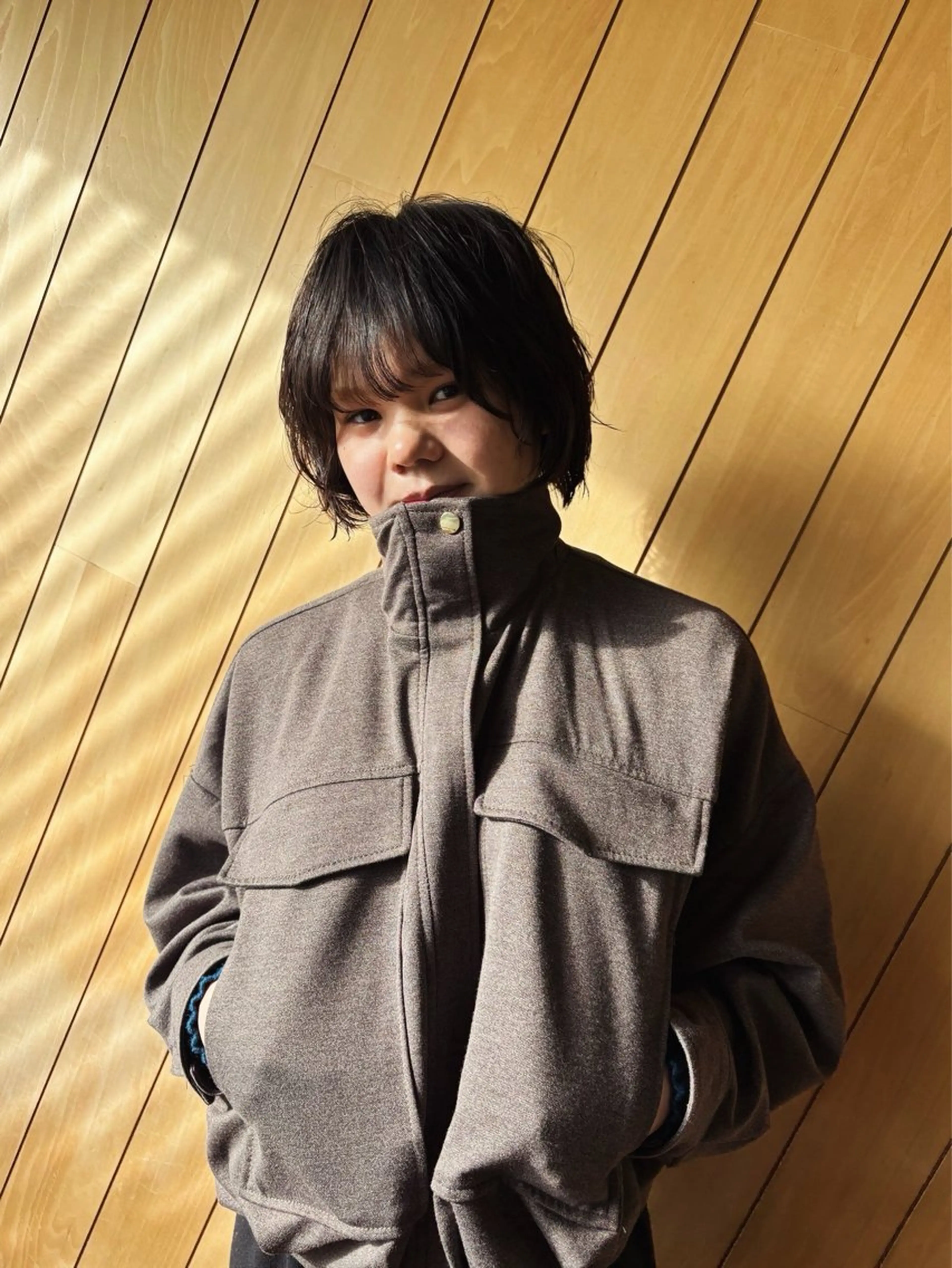 ショート パーマ 岡田 祐樹のヘアスタイル