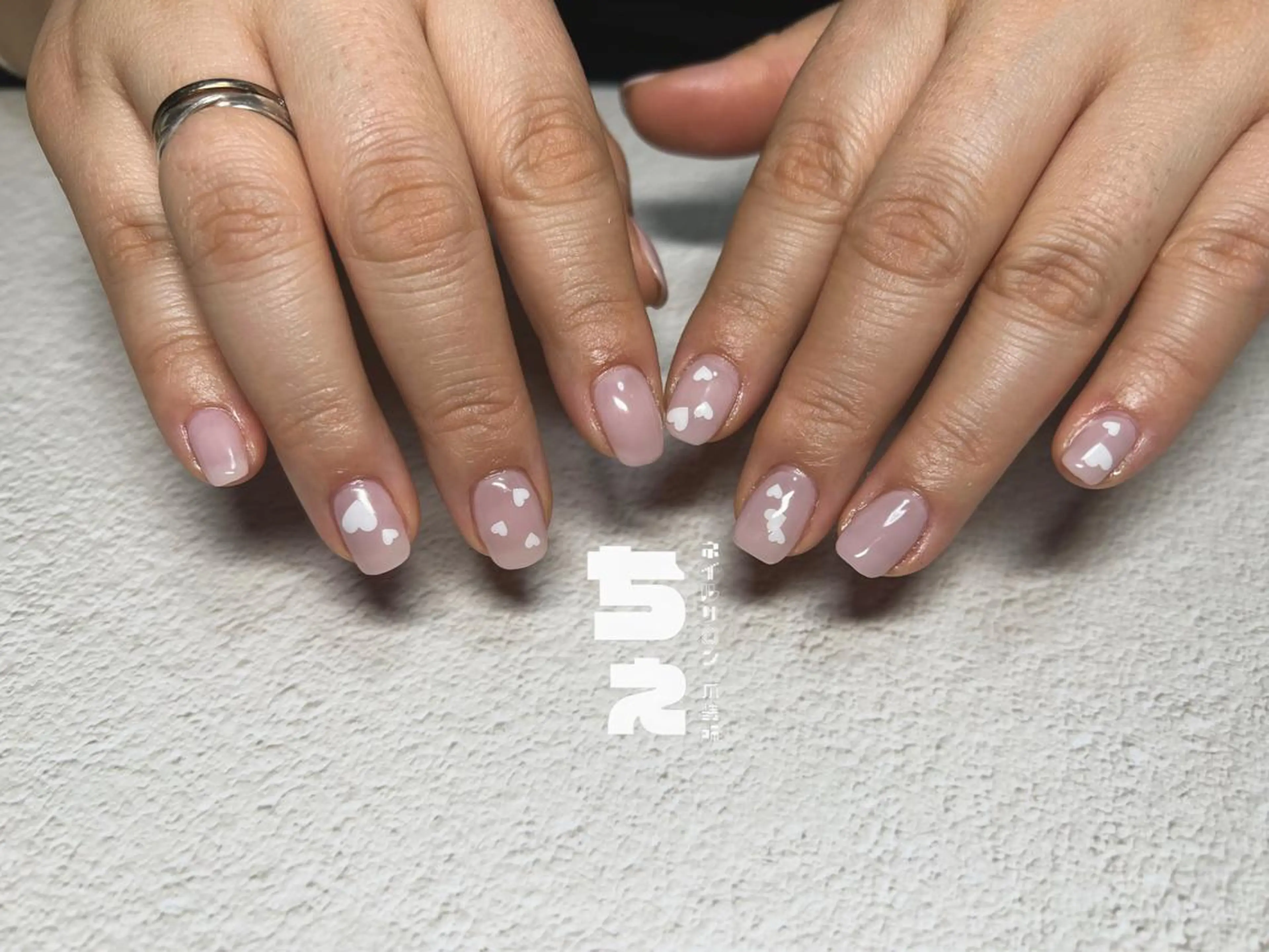 ネイル ハート シンプルネイル ハンドネイル nail salon CHEのネイルデザイン