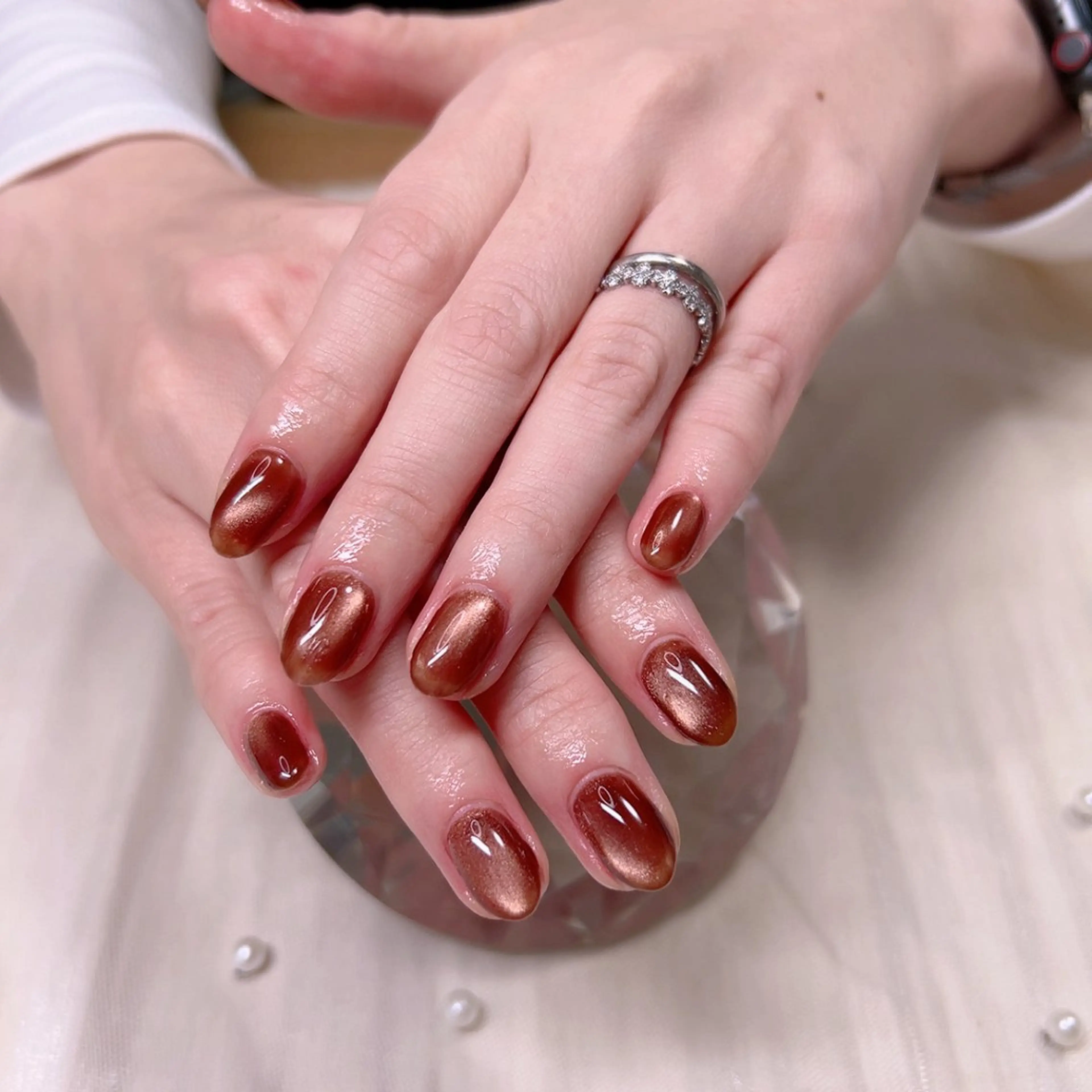 ネイル マグネットネイル オフィスネイル ワンカラーネイル シンプルネイル 冬ネイル Cute Tips nailのネイルデザイン