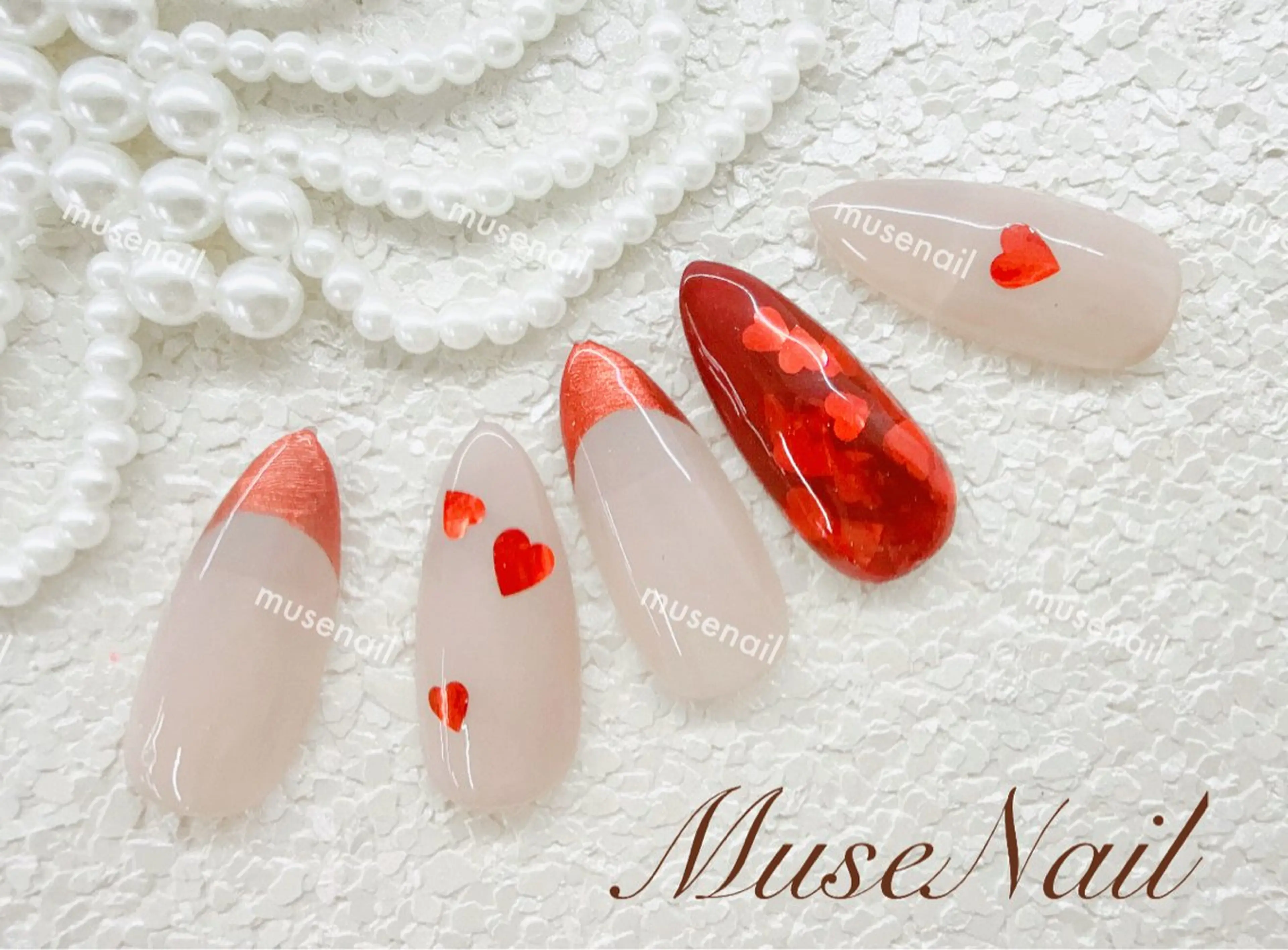 ネイル オーロラネイル 長さ出し フットネイル ジェルネイル 韓国ネイル muse nailのネイルデザイン