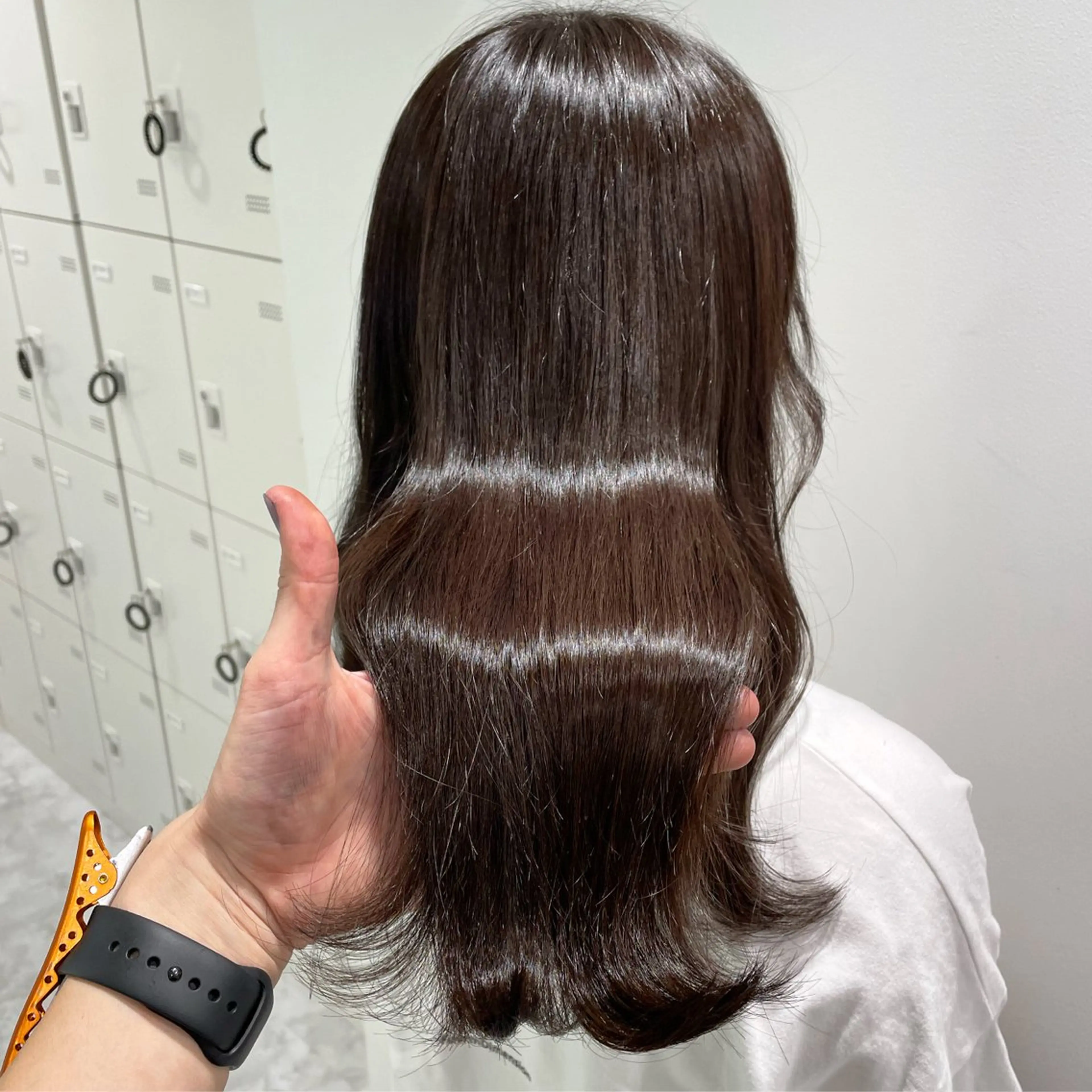 セミロング カラー カット ヘアカラー ヘアセット 韓国風ベージュ🤎 赤みなし🌿横浜🤎のヘアスタイル