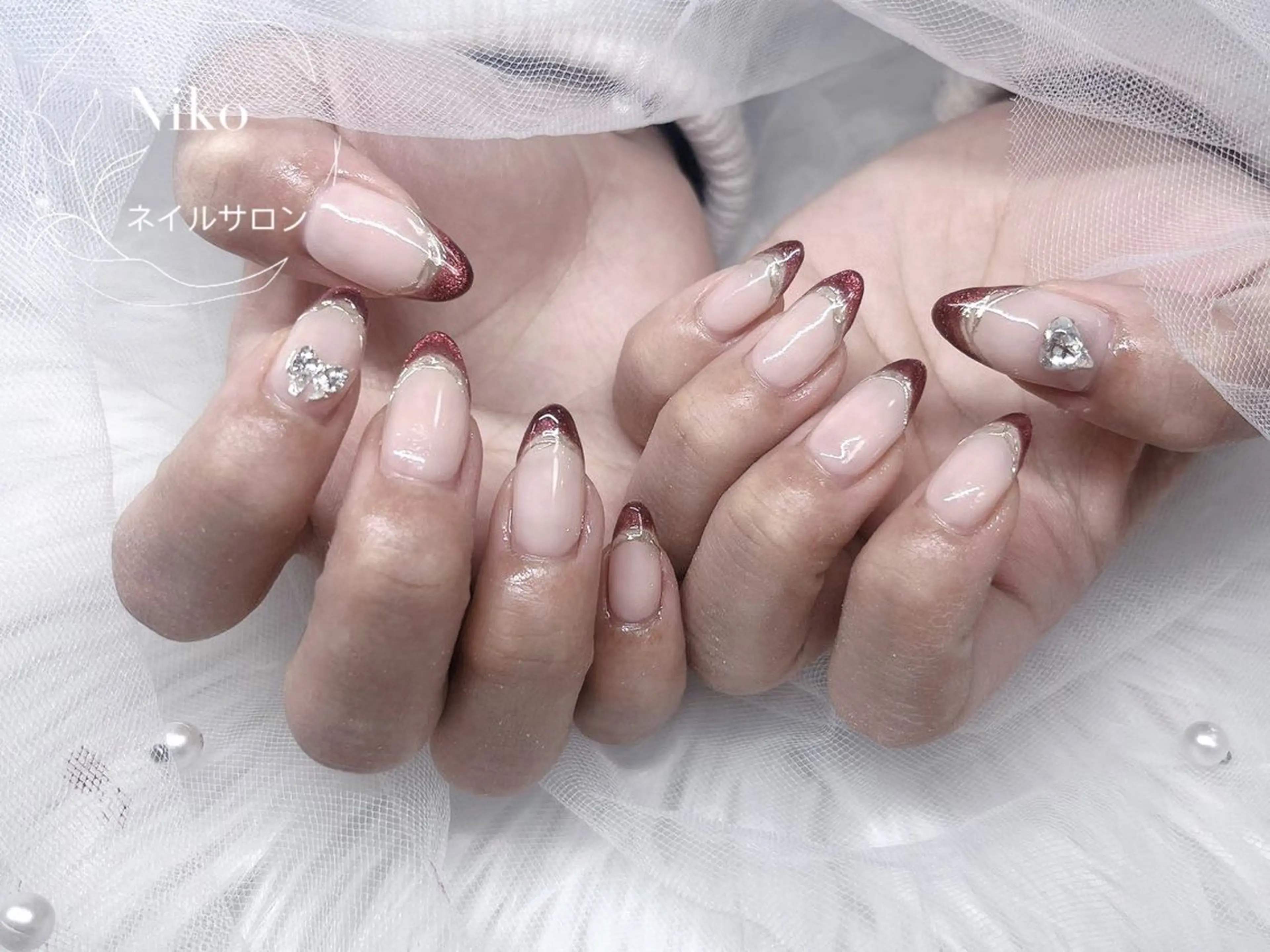 ネイル 長さ出し フットネイル フレンチネイル ジェルネイル 韓国ネイル Niko nailサロンのネイルデザイン