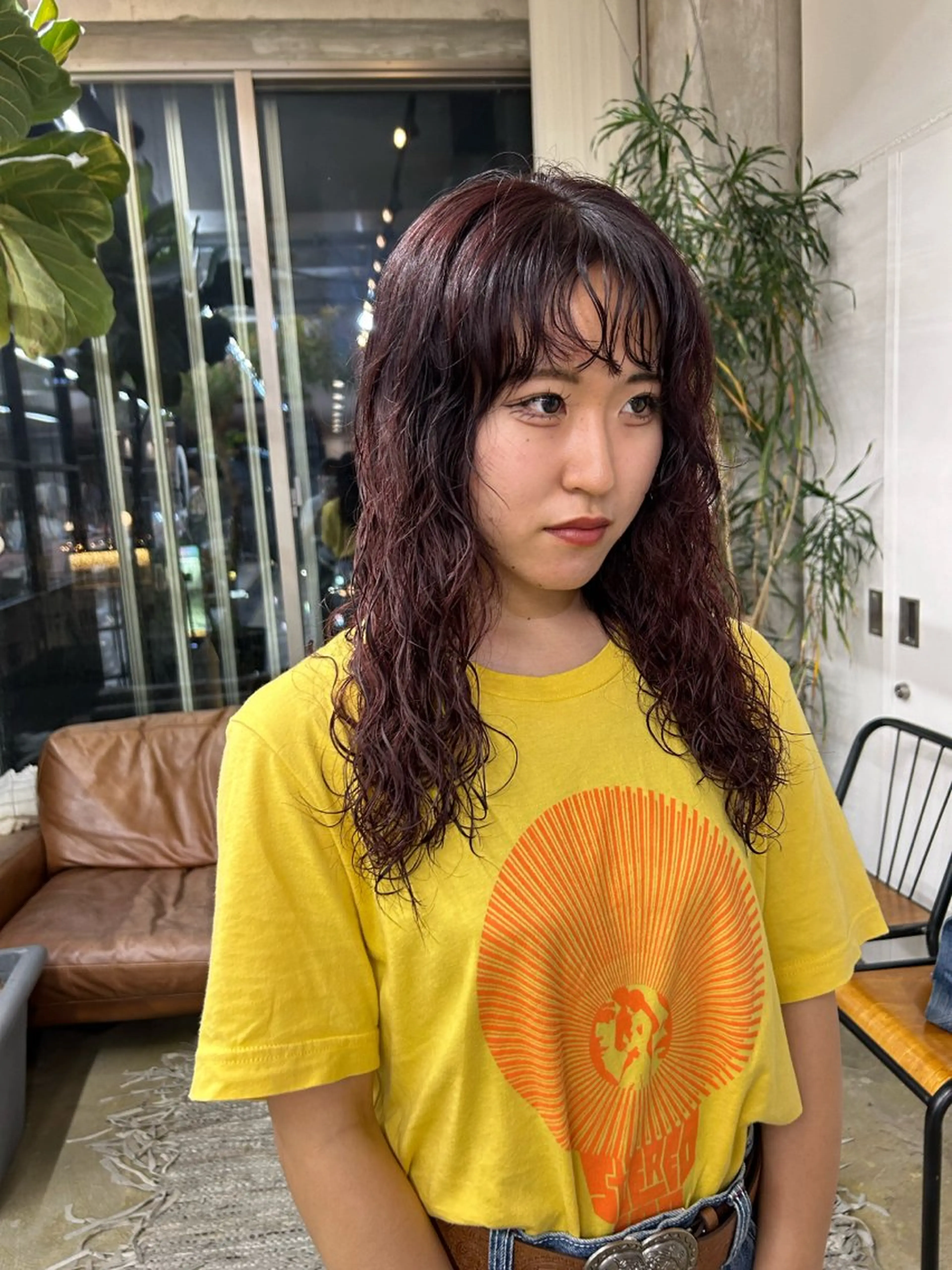 ロング カラー パーマ レッドカラー maho/垢抜け カラー♡パーマのヘアスタイル