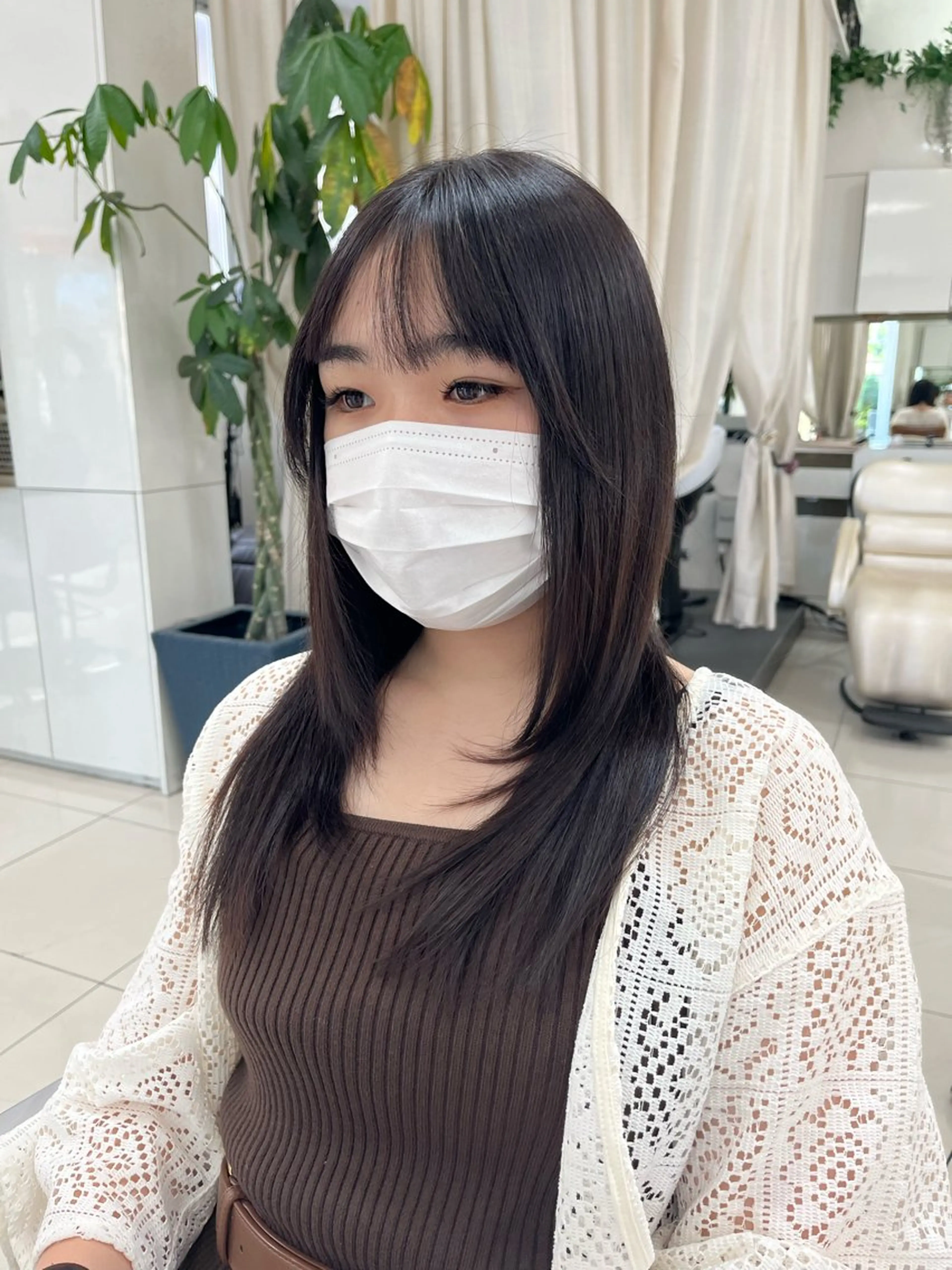 セミロング レイヤーカット 髪質改善/韓国ヘア/ 赤み消し/sahoのヘアスタイル