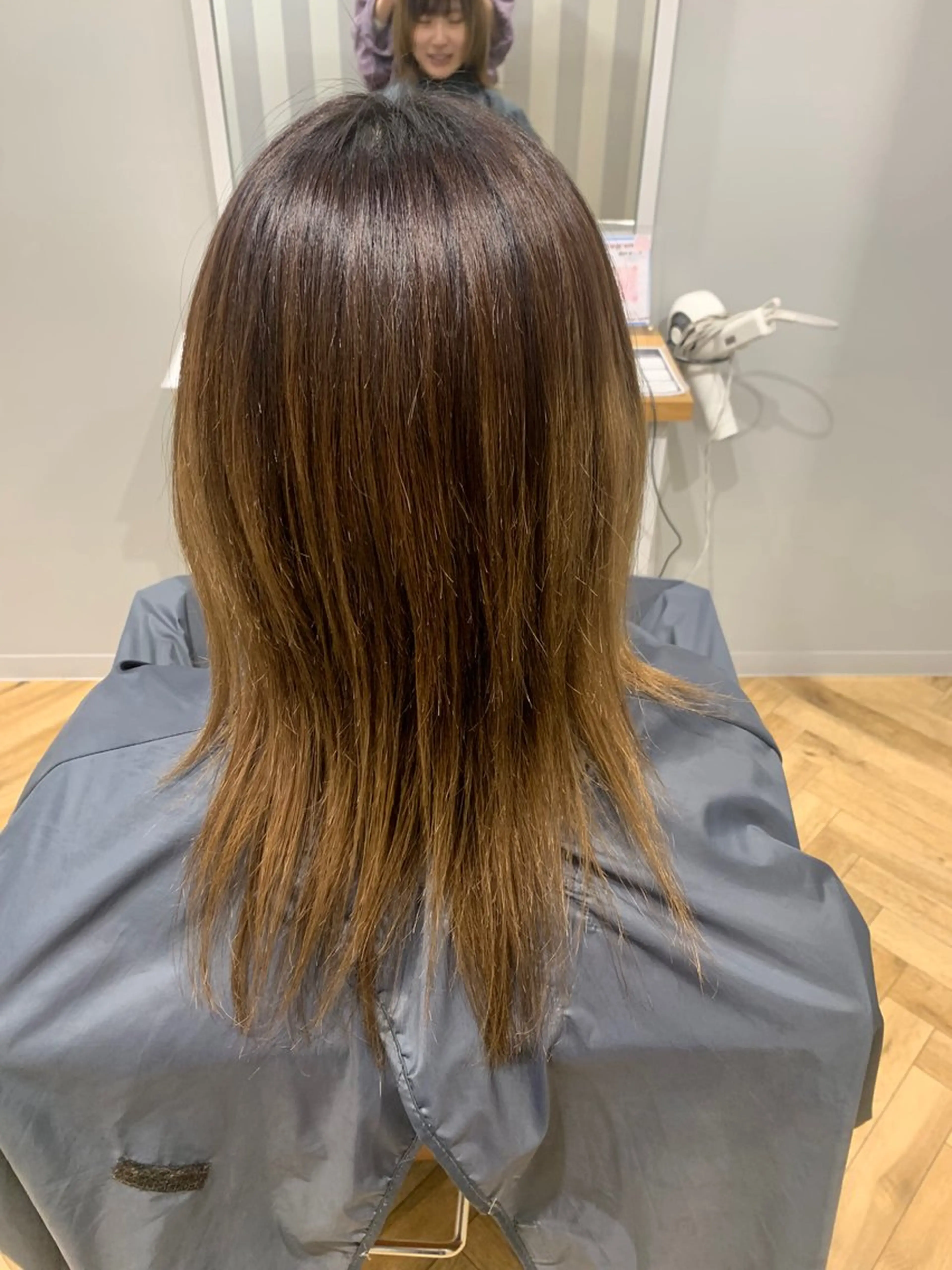 セミロング 縮毛矯正 山崎 美羽のヘアスタイル