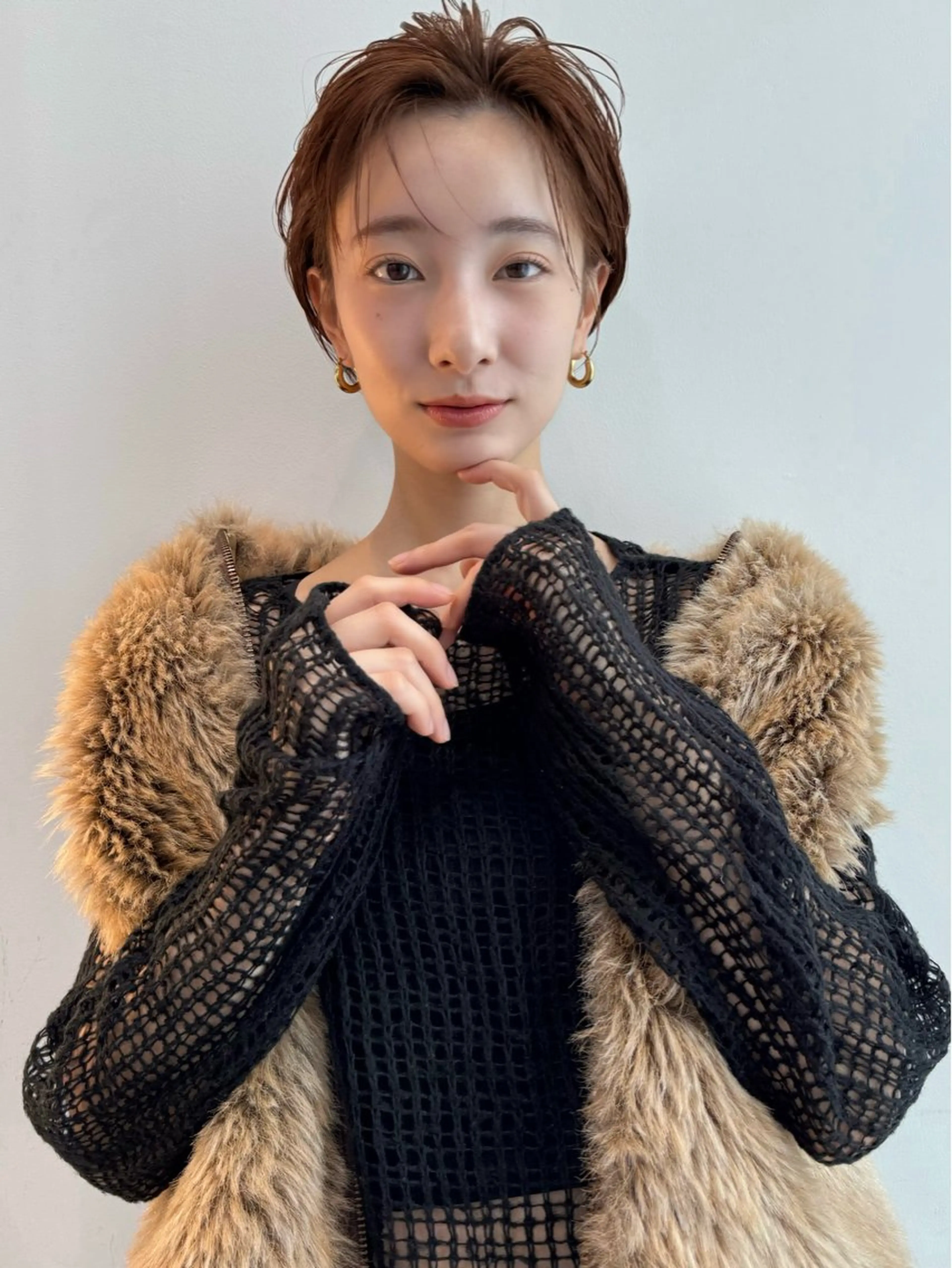 ショート カラー かきあげバング ショートヘア 戸塚 直人のヘアスタイル