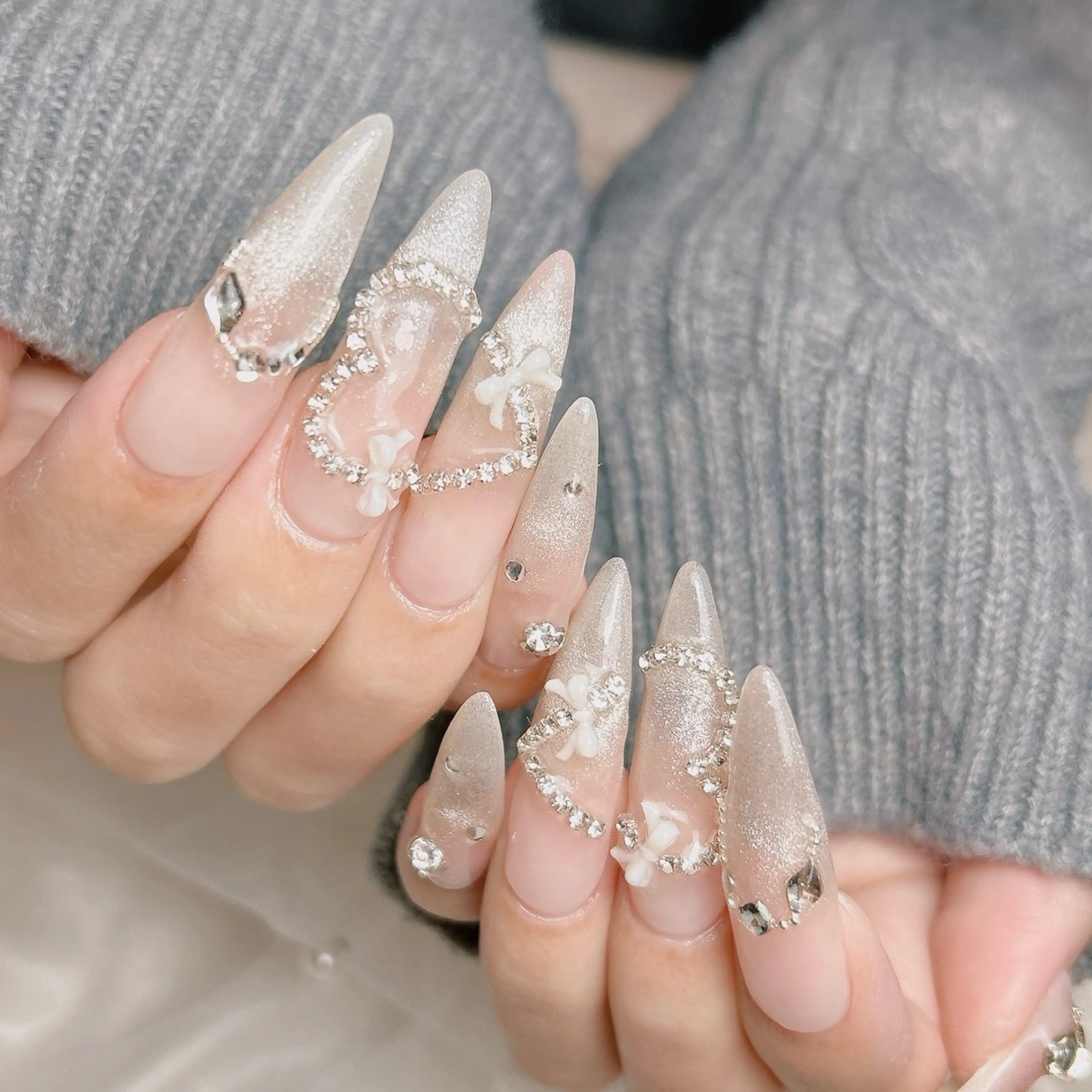 ネイル ハート ハンドネイル junna 金山.東別院.上前津のネイルデザイン