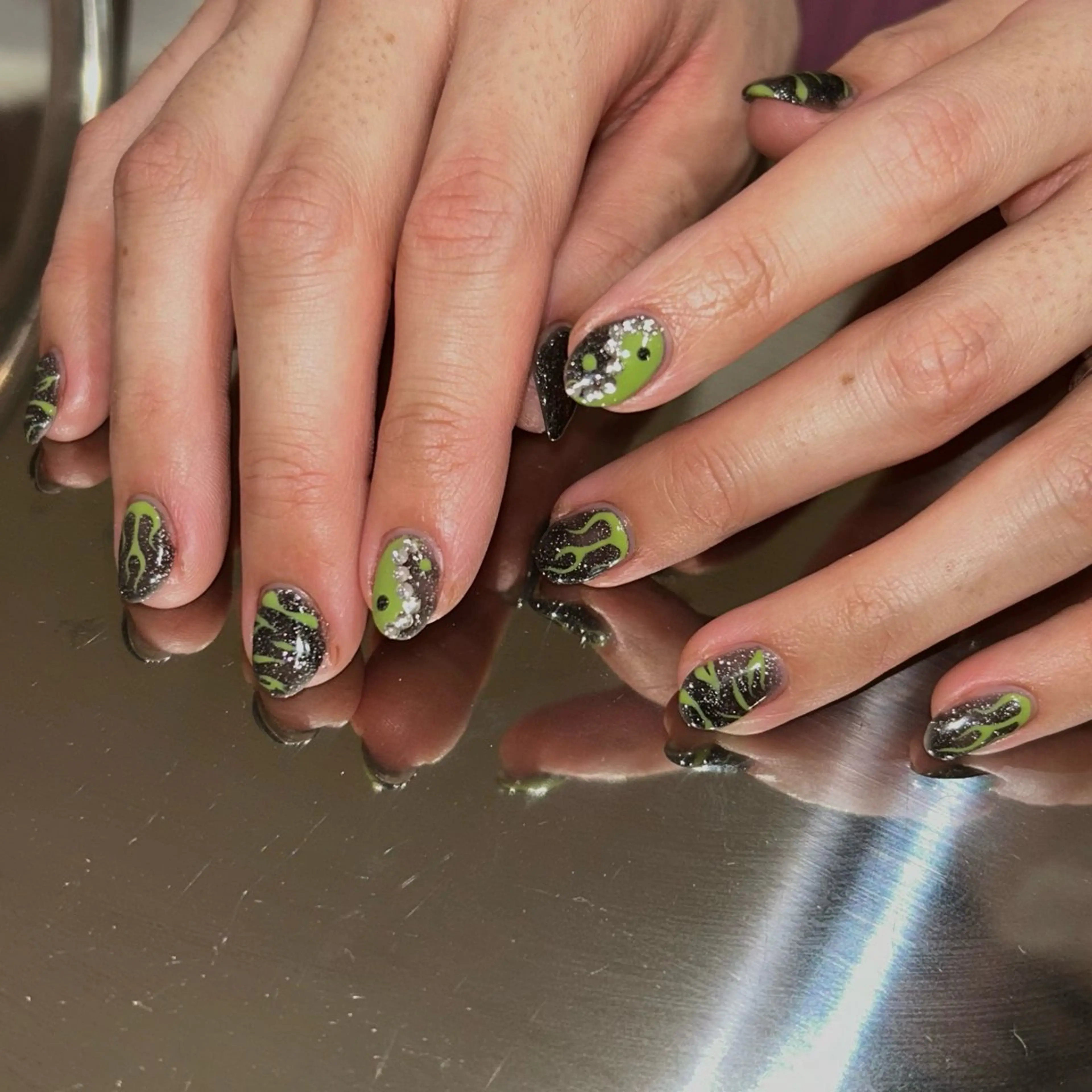 メンズ ネイル グリーン メンズネイル 新宿🐋Balena nail/JURIのネイルデザイン