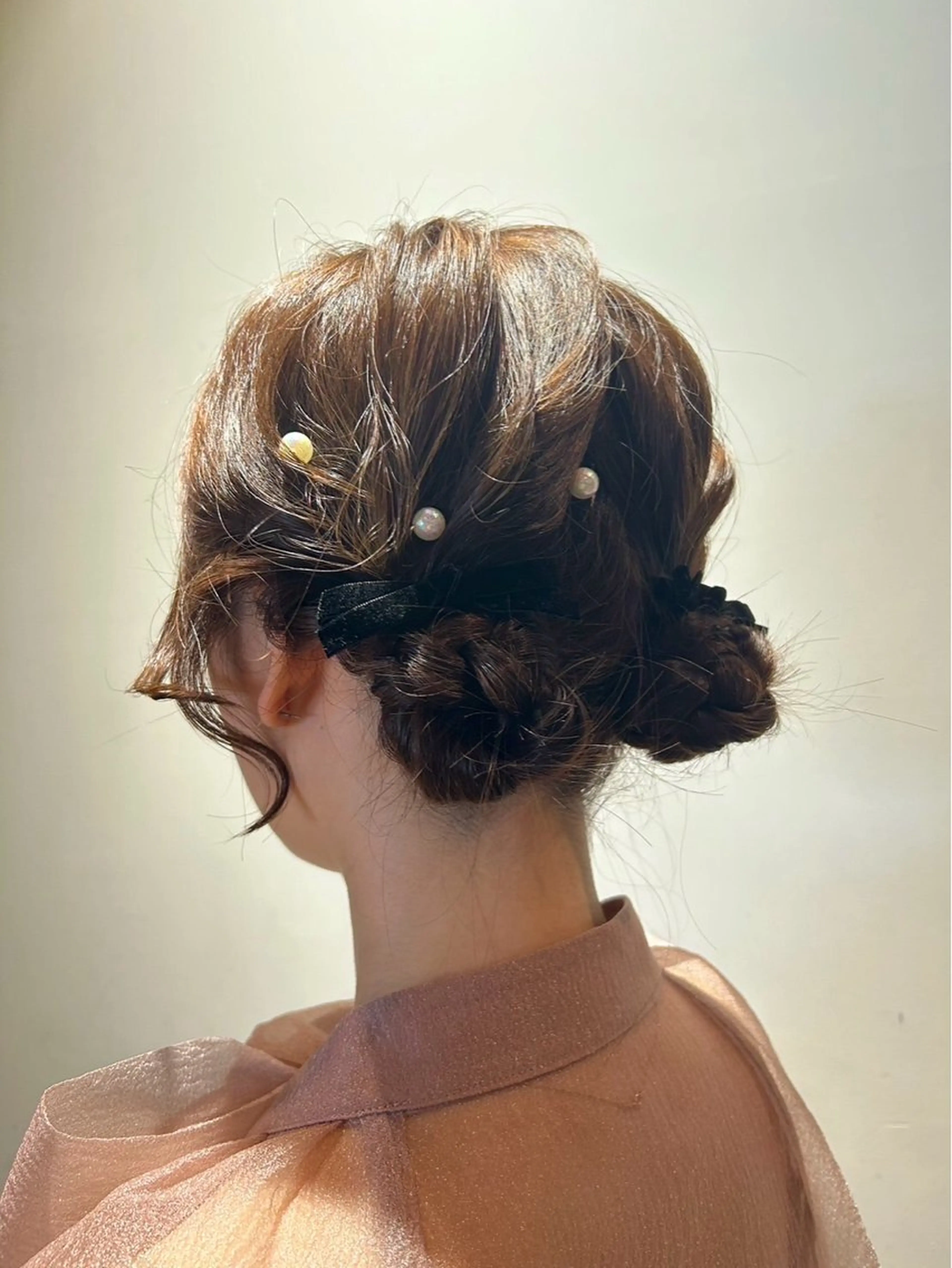 ヘアアレンジ お団子ヘア 結婚式・ブライダル 完全1×1&半個室 ☆★MUUK柳田麻那のヘアスタイル