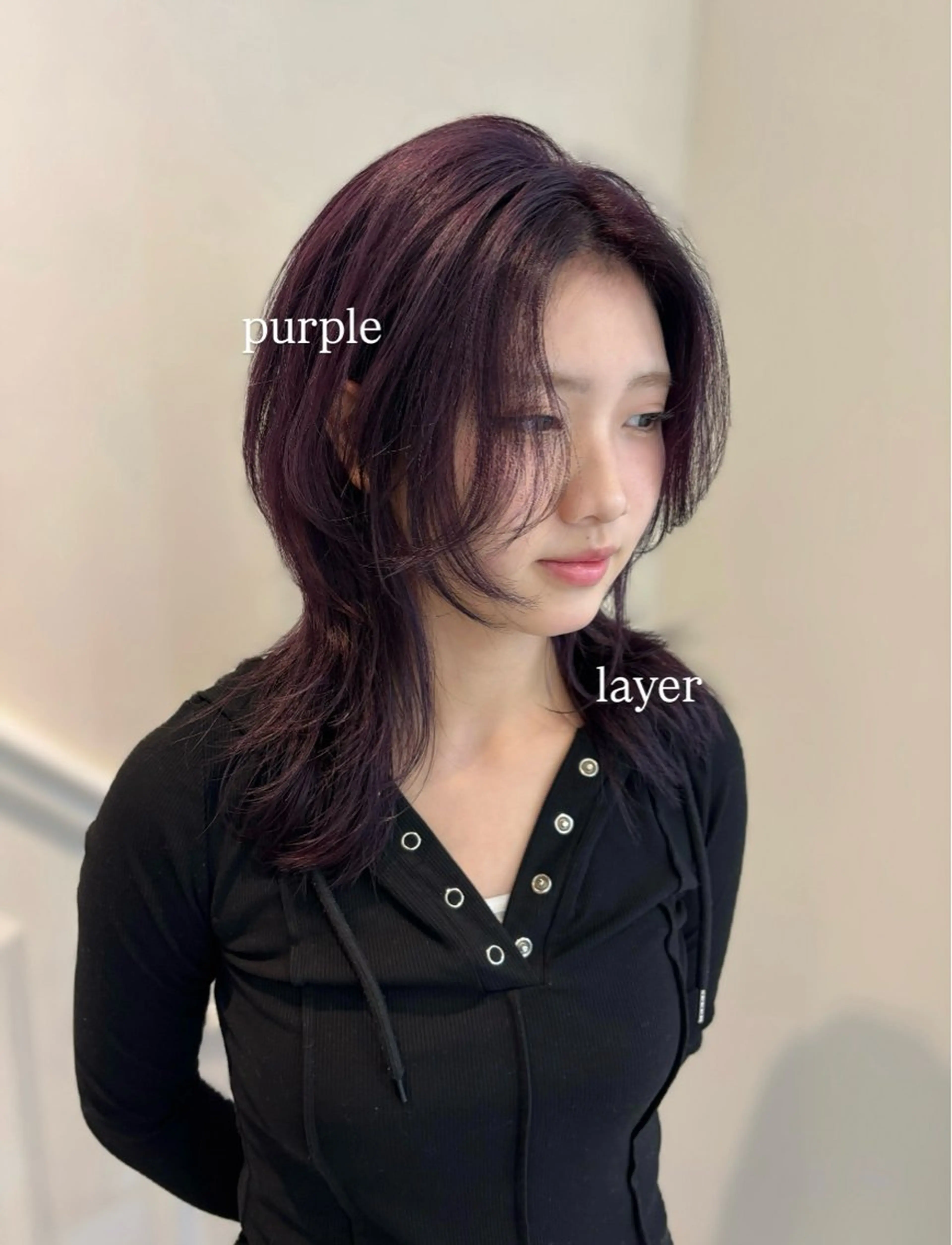 セミロング カラー バイオレットカラー ヘアカラー トリートメント 艶髪カラー/ レイヤー/yuiのヘアスタイル