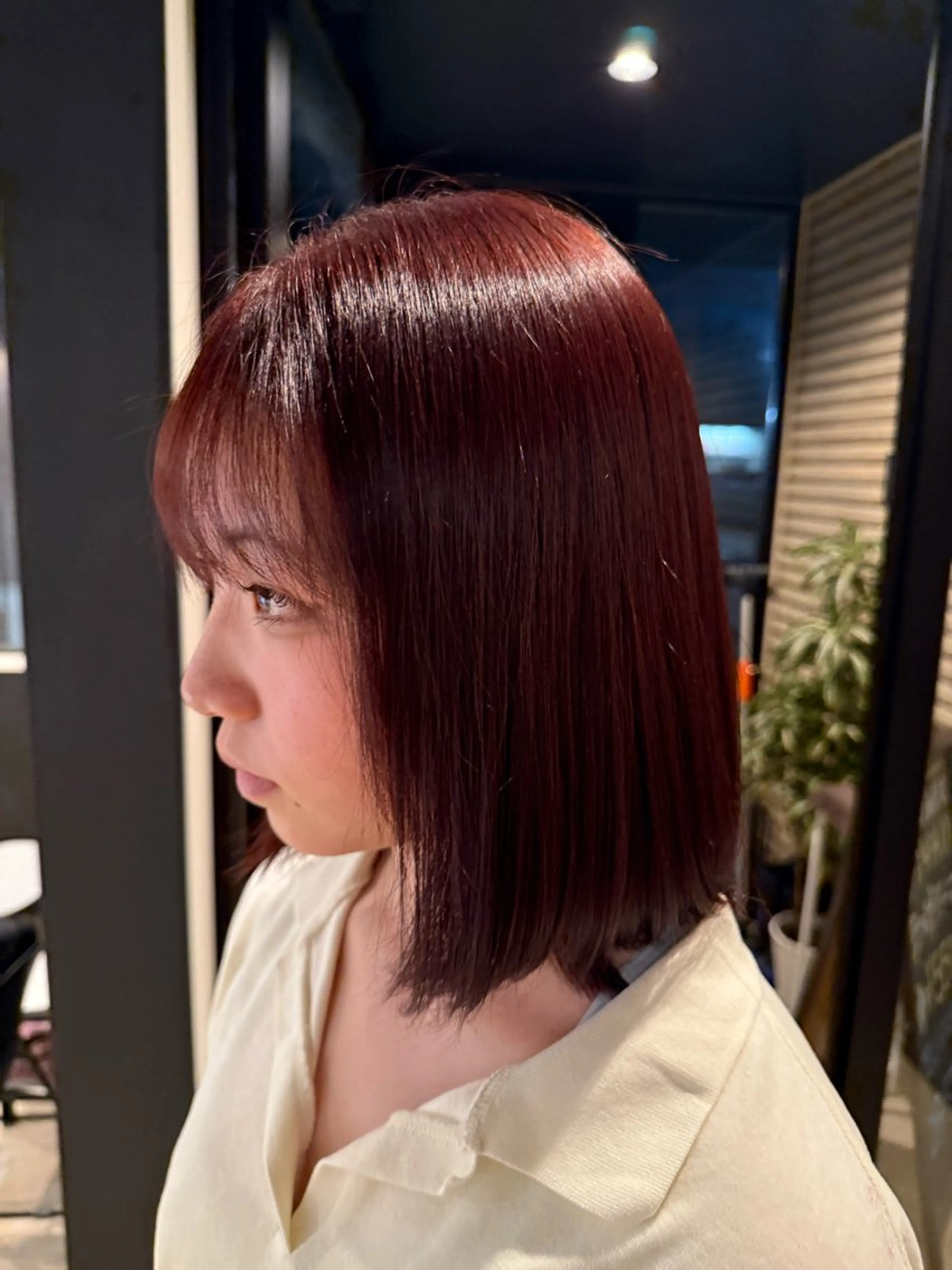 ミディアム カラー レッドカラー 【ルクール喜多町】 はるかのヘアスタイル