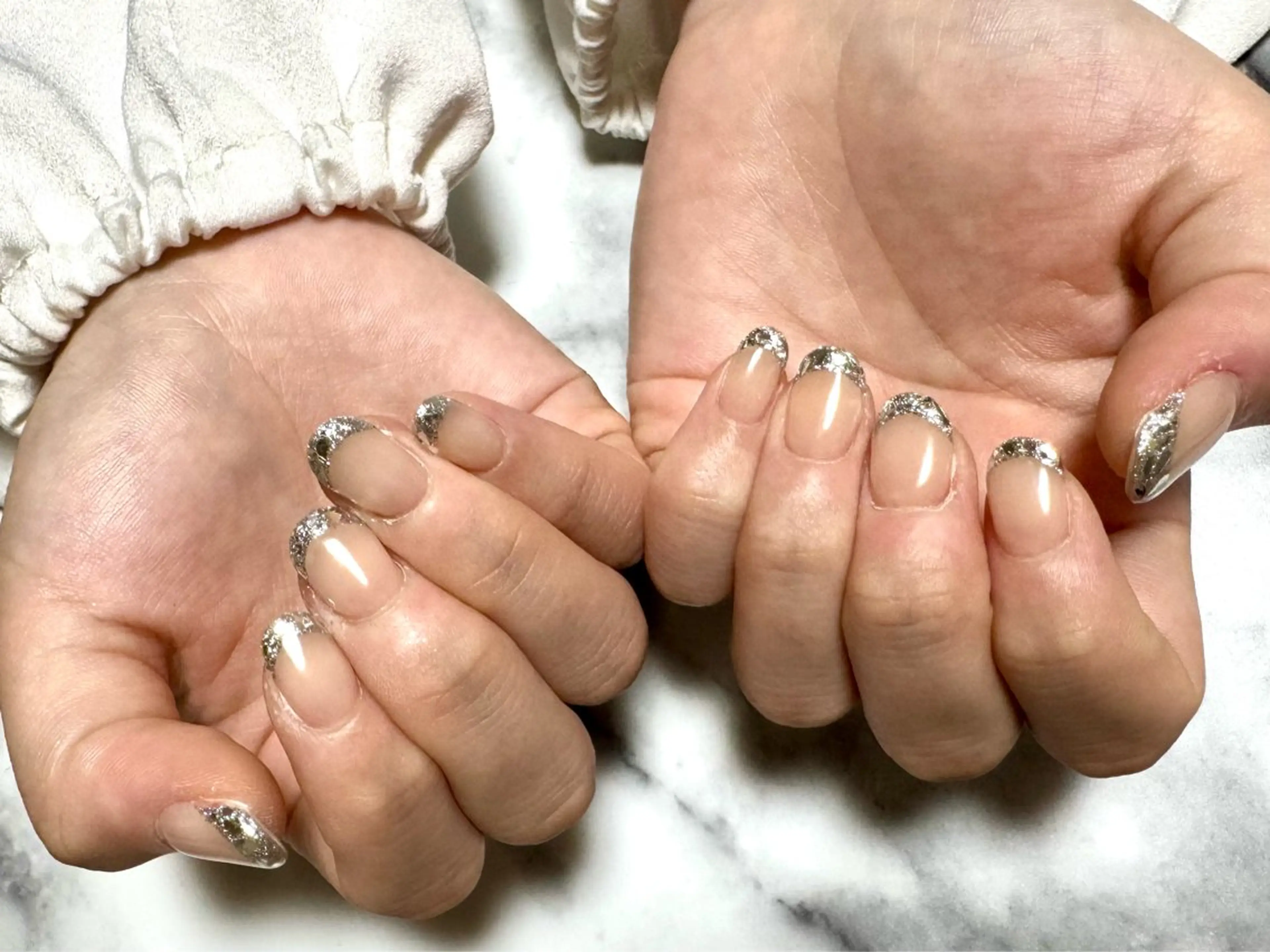 ネイル フレンチネイル ガラスフレンチ 徳永 加奈のネイルデザイン