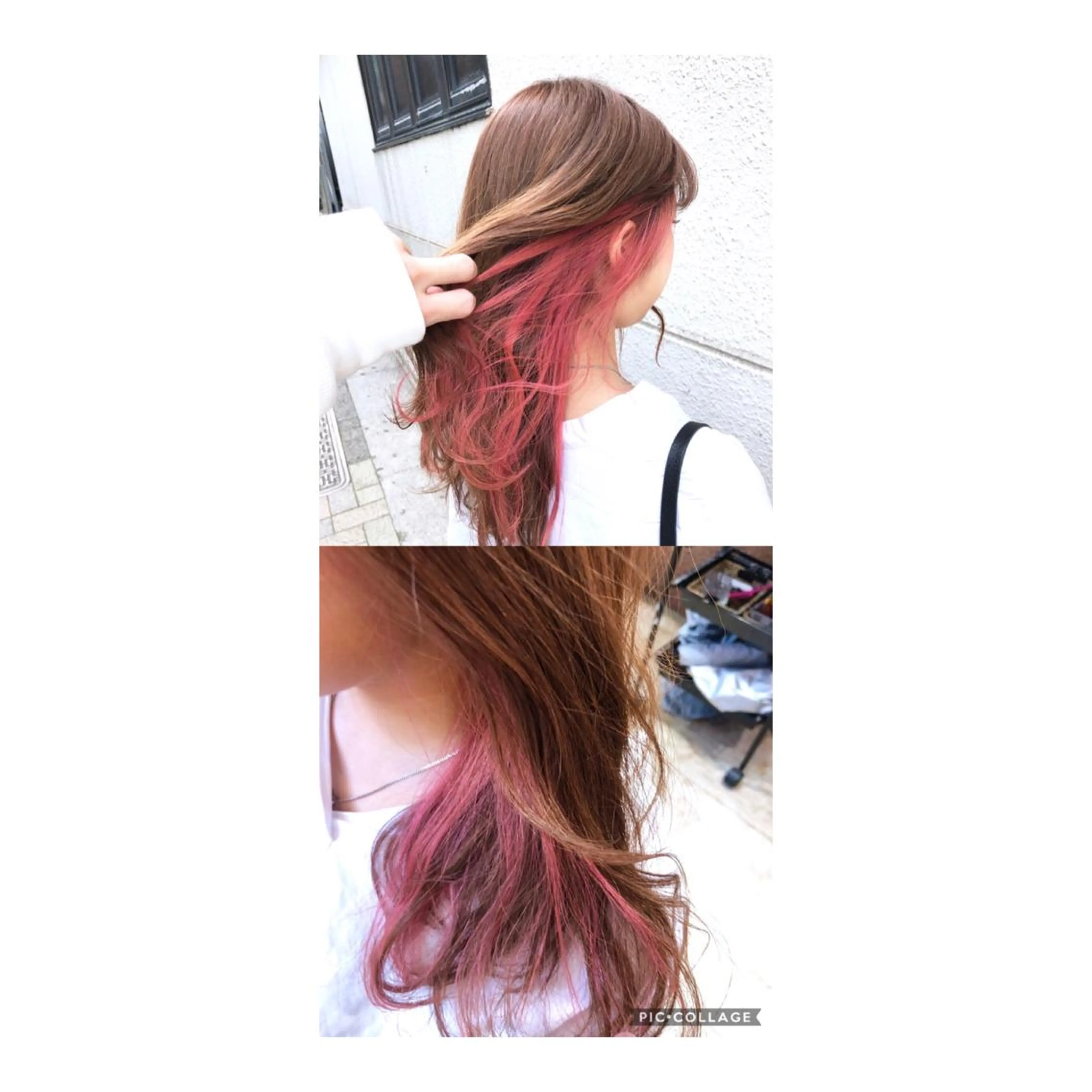 ロング カラー ベージュカラー インナーカラー ミルクティーベージュ ピンクカラー 100%髪質改善特化 TRUNSのヘアスタイル