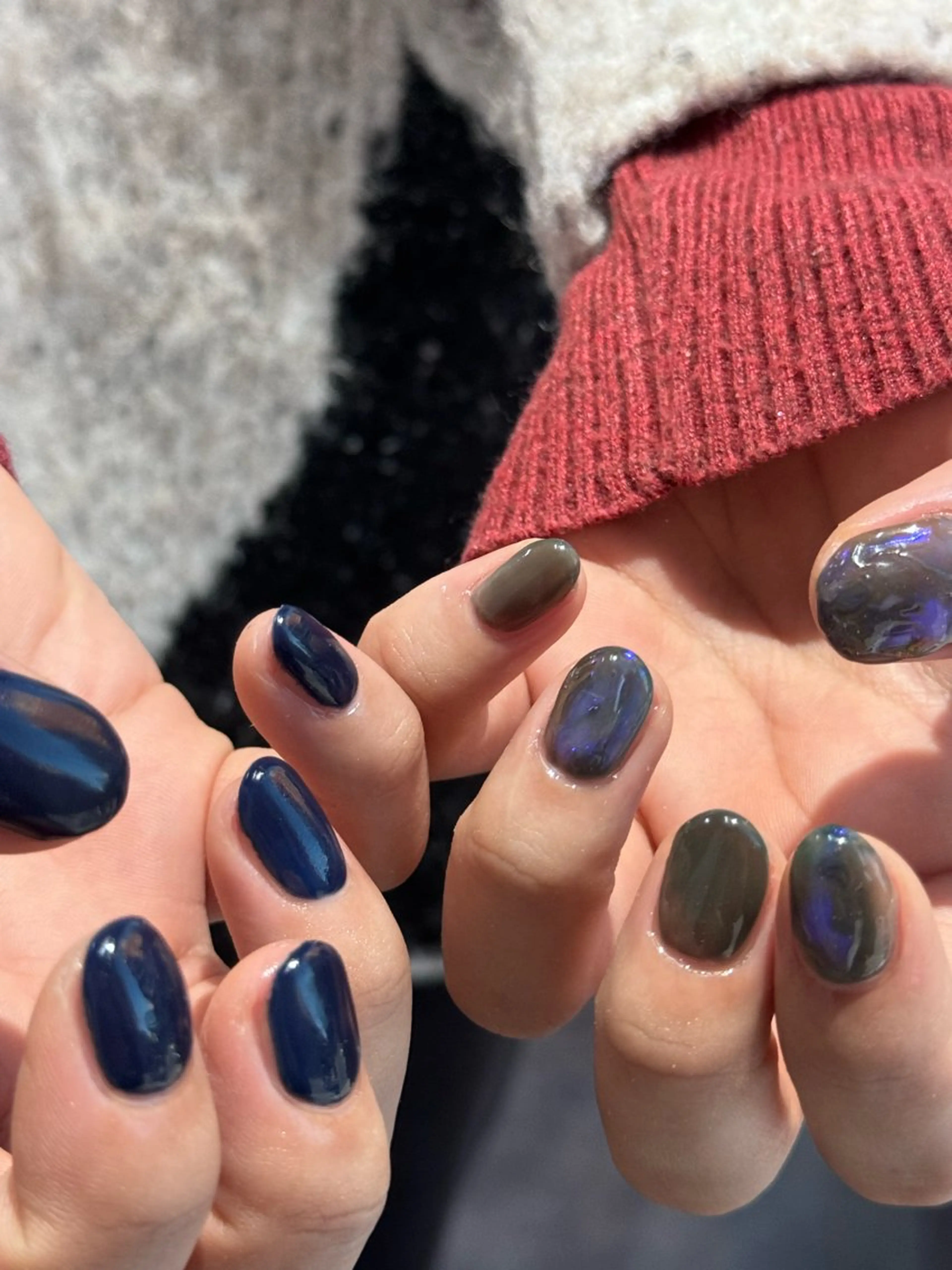 ネイル フレンチネイル マグネットネイル ニュアンスネイル ワンカラーネイル ハンドネイル GRANDE大須 Cecil💜のネイルデザイン