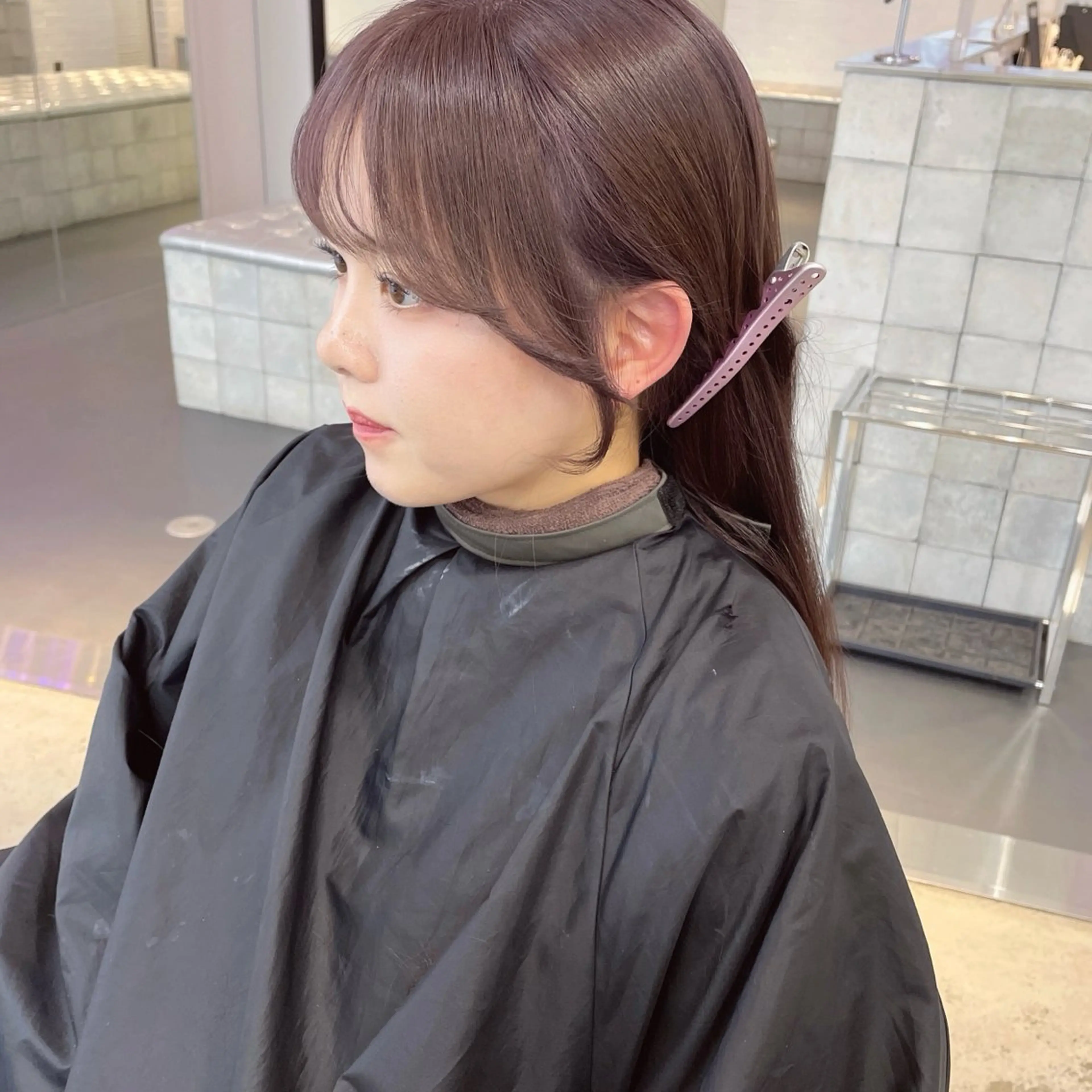 セミロング カラー ブラウンカラー ラベンダーカラー ピンクカラー ピンクラベンダー レイヤー×グレージュ /ピンク🩷mioのヘアスタイル