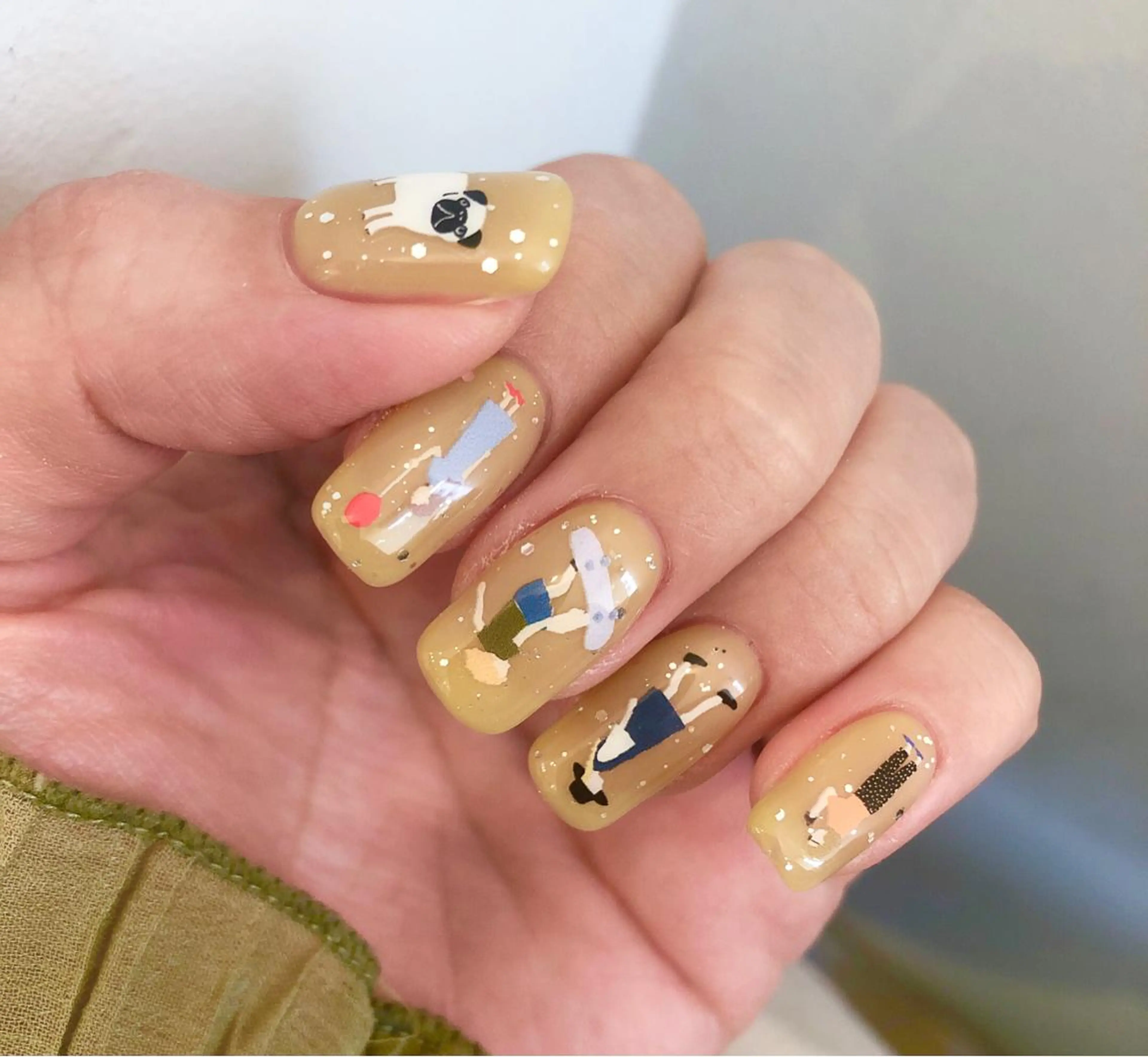 ネイル ラメ(グリッター) シンプルネイル shelf ⭐︎のネイルデザイン