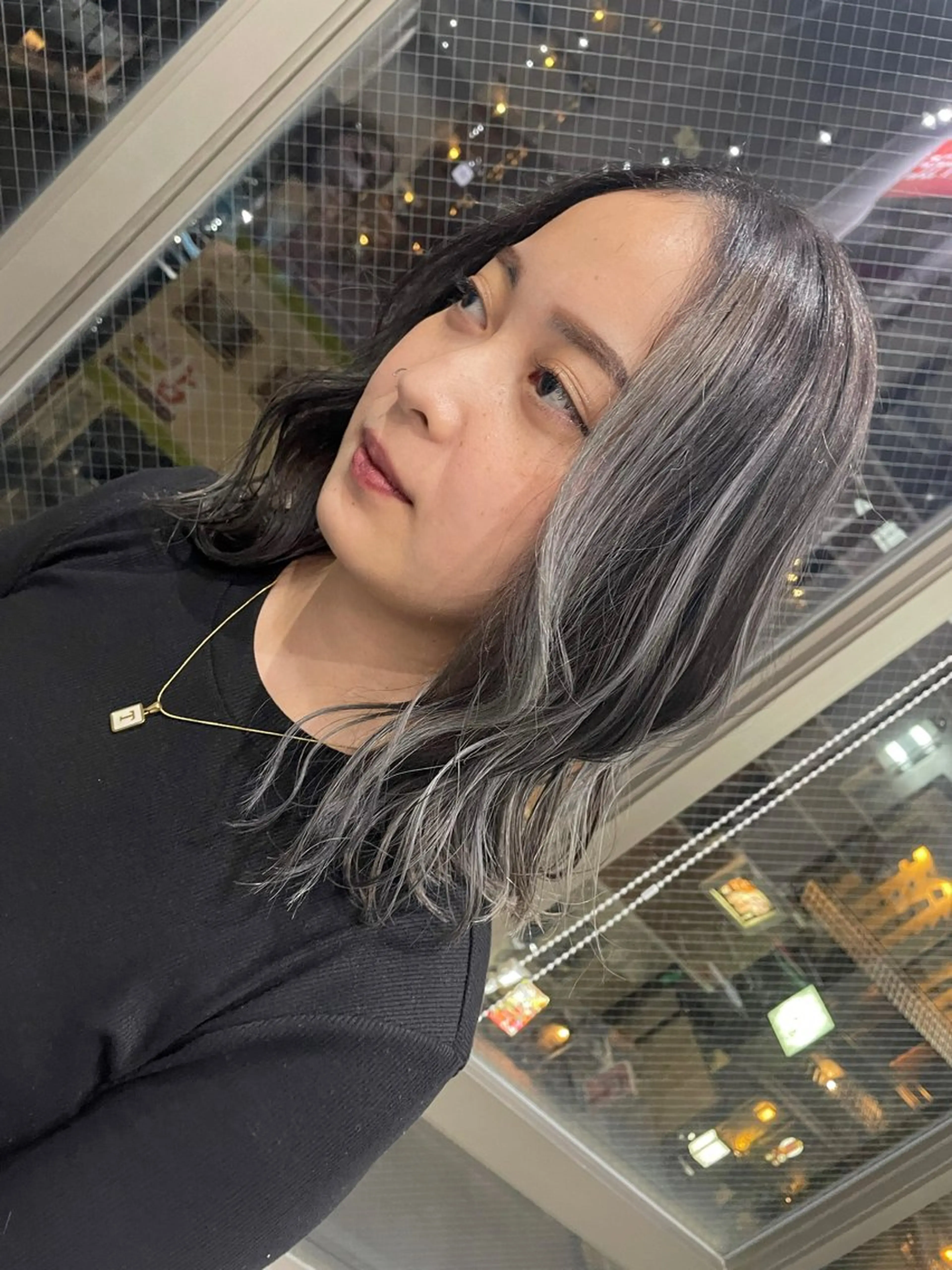 ミディアム カラー バレイヤージュ ラベンダーカラー シルバー レイヤーカット ヘアカラー 髪質改善/ブリーチ /ユウキ🫧🌸のヘアスタイル