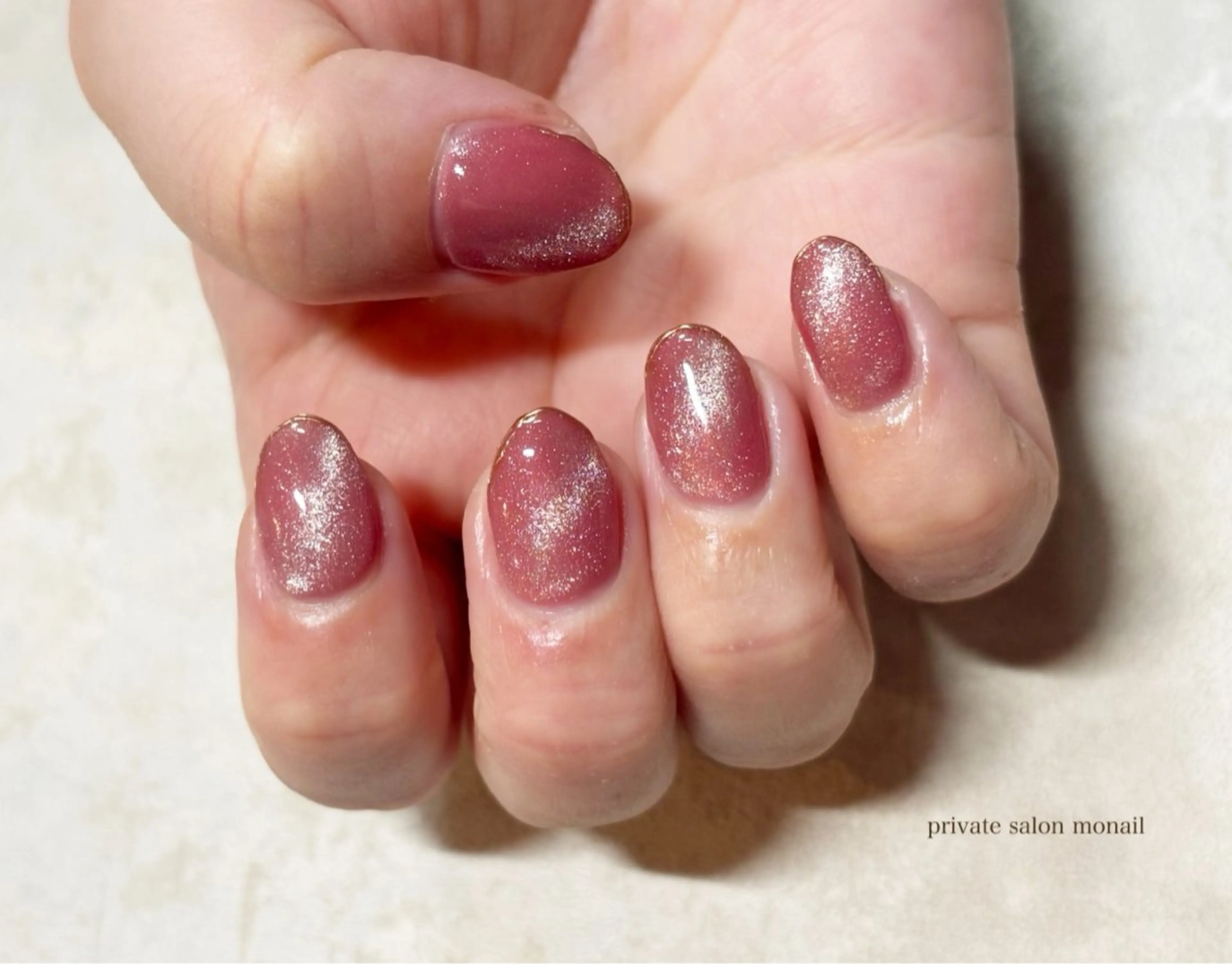 ネイル マグネットネイル ピンク ハンドネイル nail salon monailのネイルデザイン
