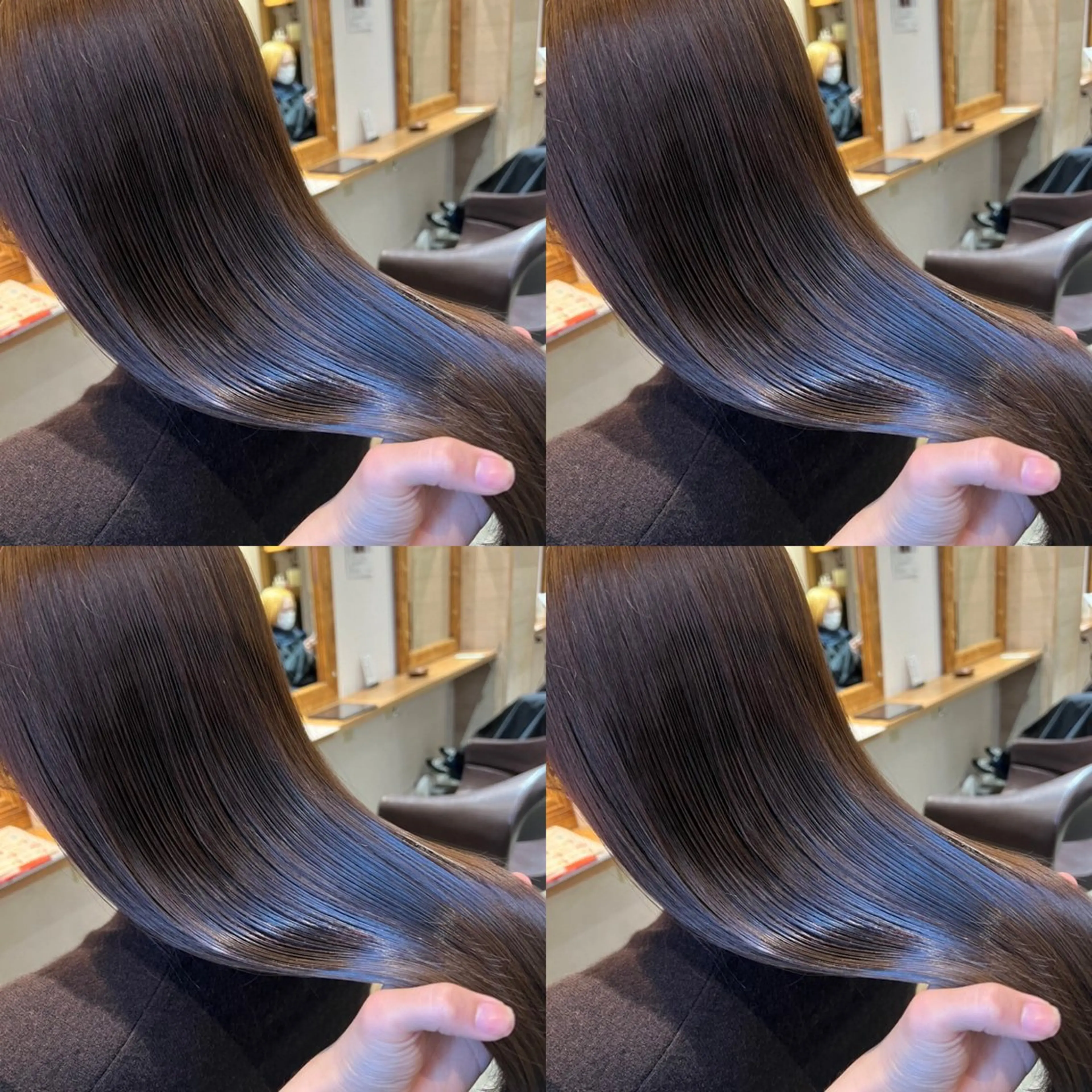 ロング カラー アッシュ ブラウンカラー レイヤーカット/ 縮毛矯正🇰🇷早坂のヘアスタイル