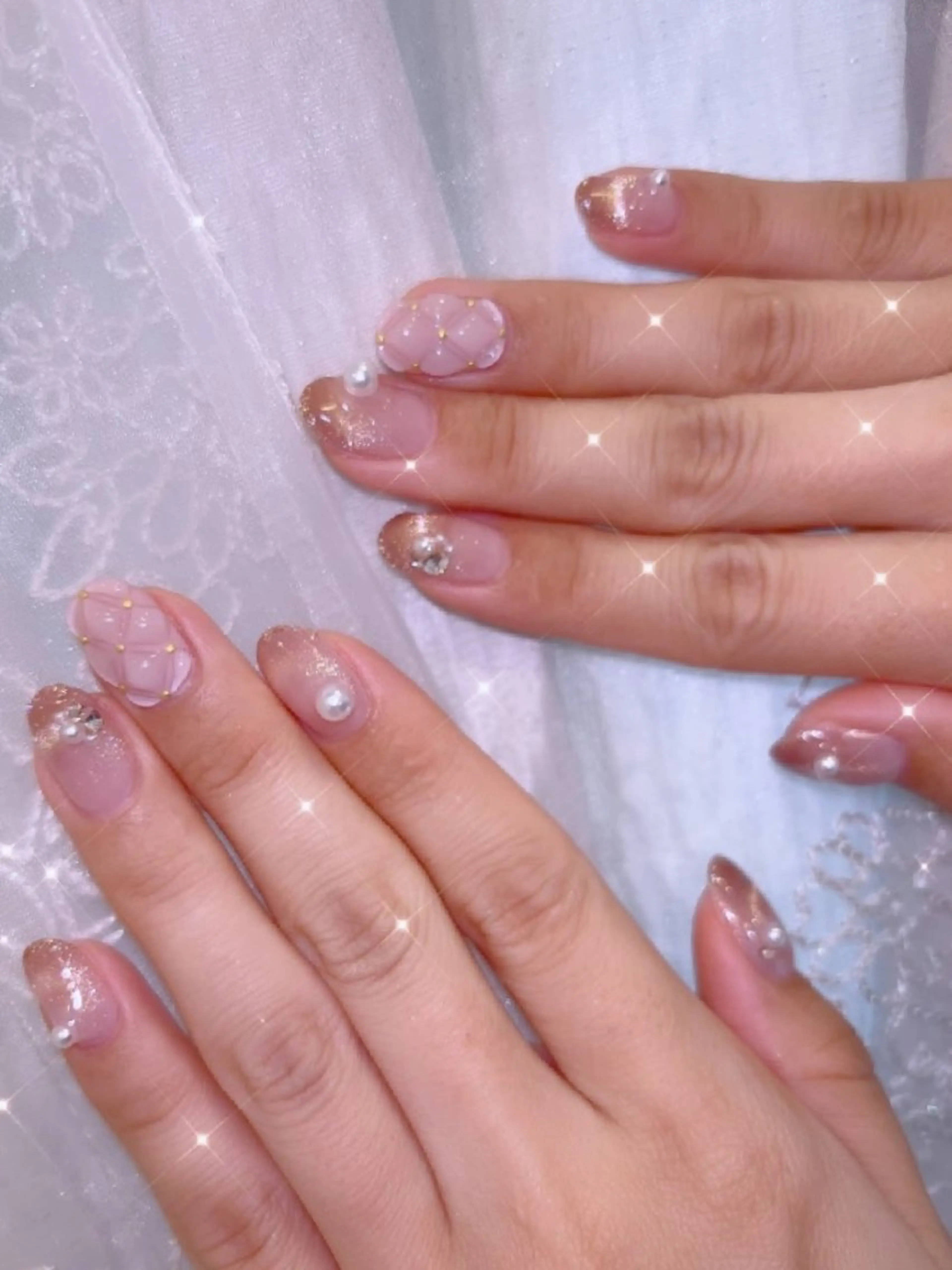 ネイル 長さ出し ジェルネイル 韓国ネイル マグネットネイル ニュアンスネイル ハンドネイル I LOVE ME NAIL.｡.:*♡のネイルデザイン