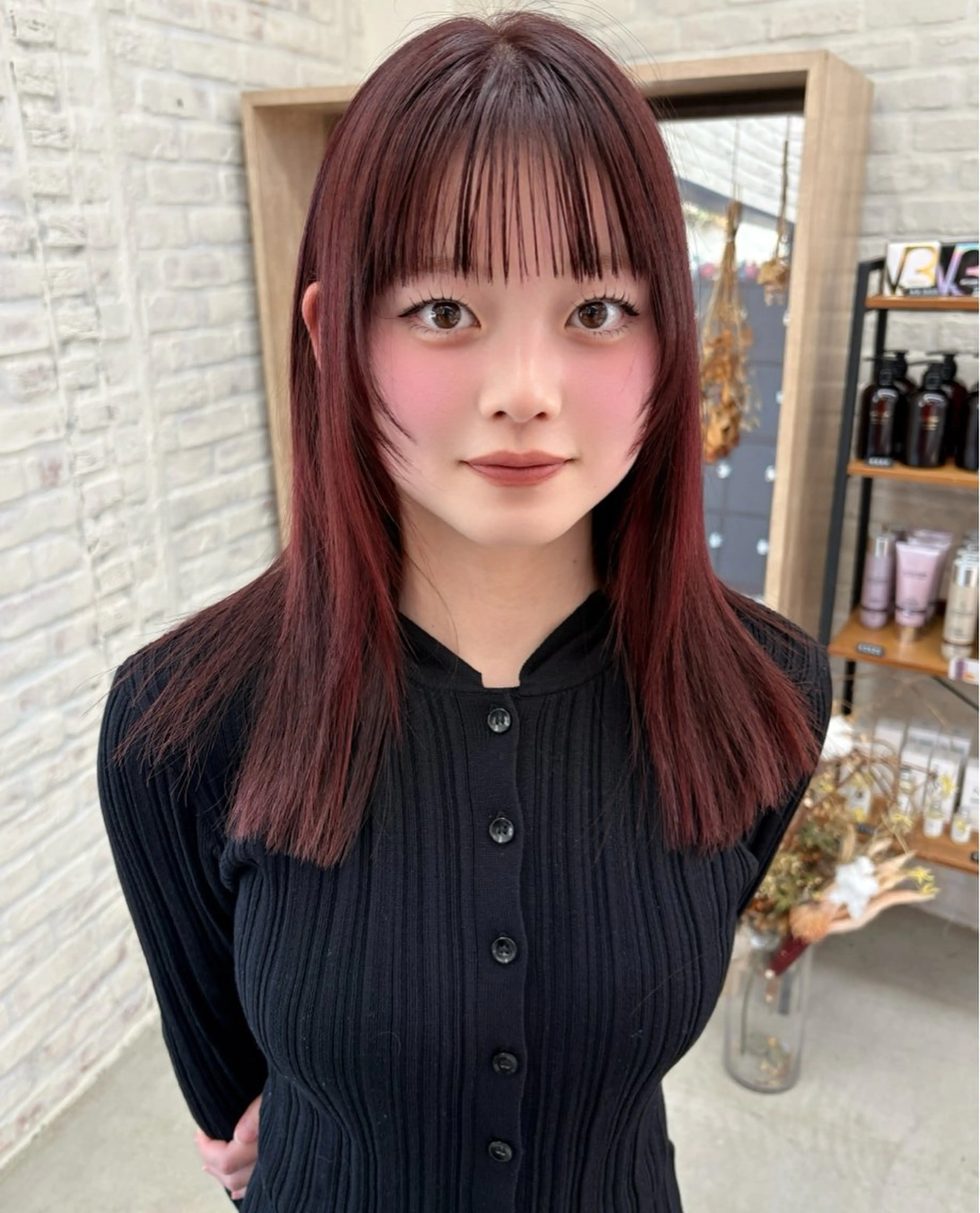 ミディアム カラー レイヤーカット MAEDA 西金沢美容室のヘアスタイル