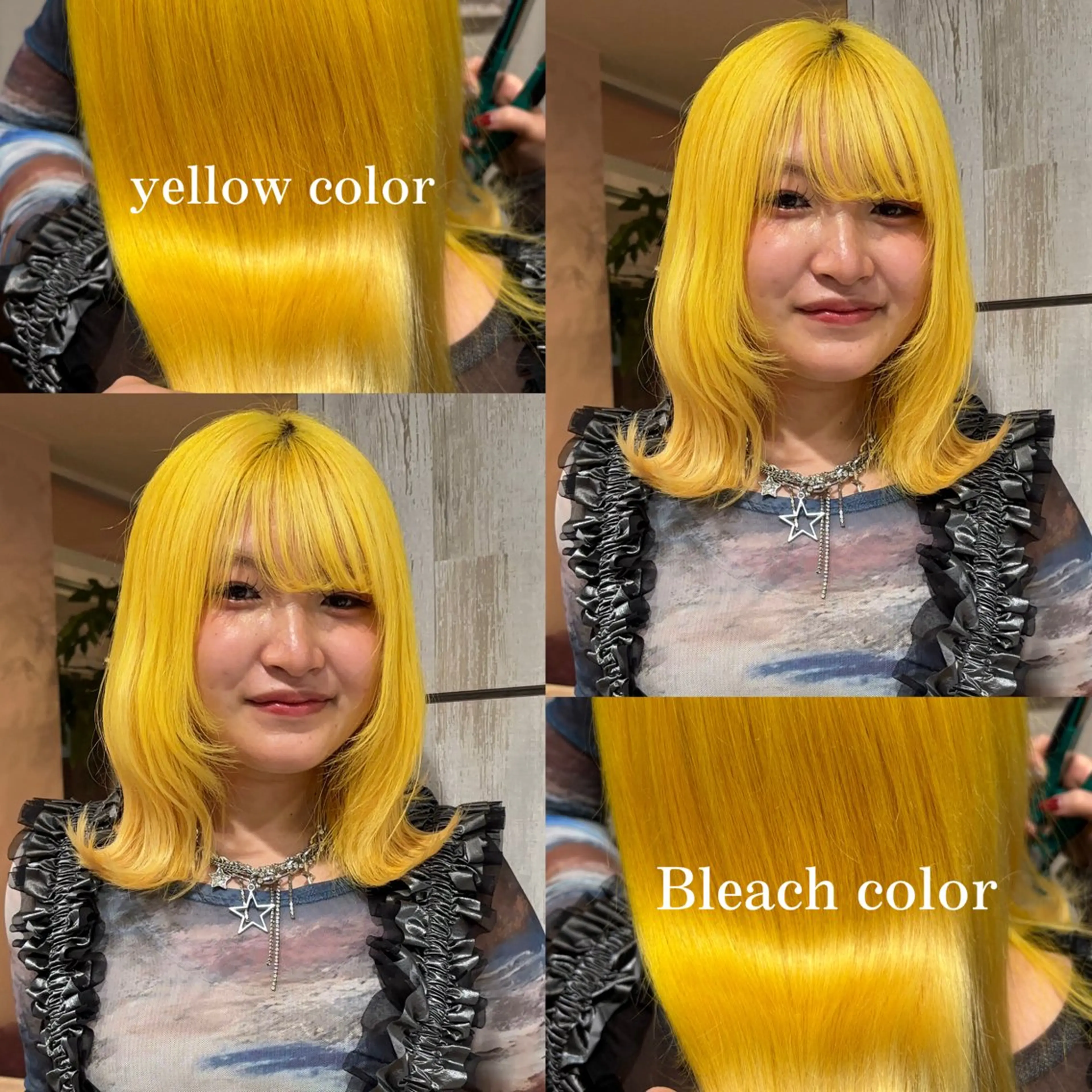 ミディアム カラー イエローカラー 似合わせレイヤー/ Wカラー🧸こころのヘアスタイル