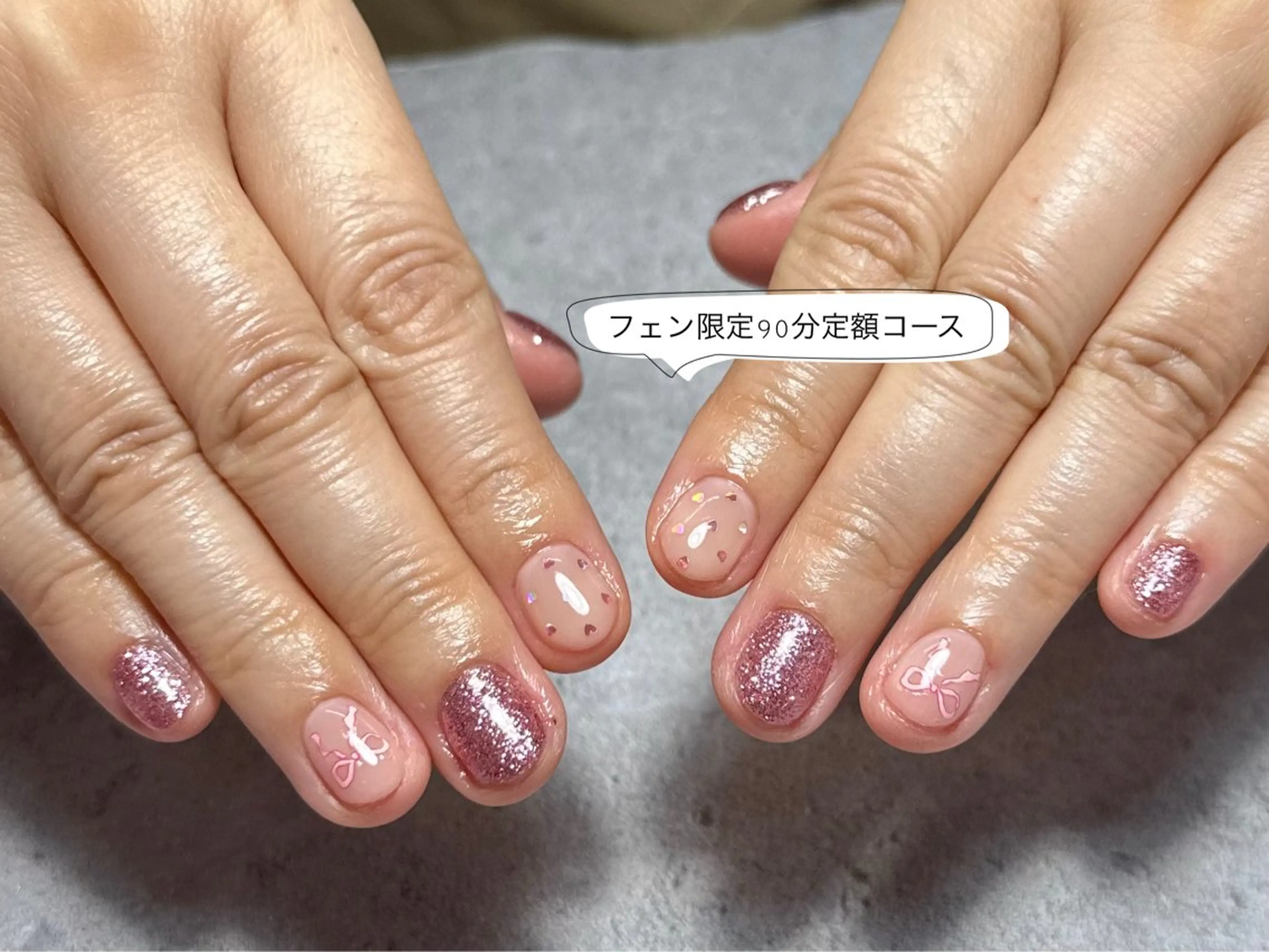 ネイル リボン ハンドネイル 7LOOKS フェンのネイルデザイン