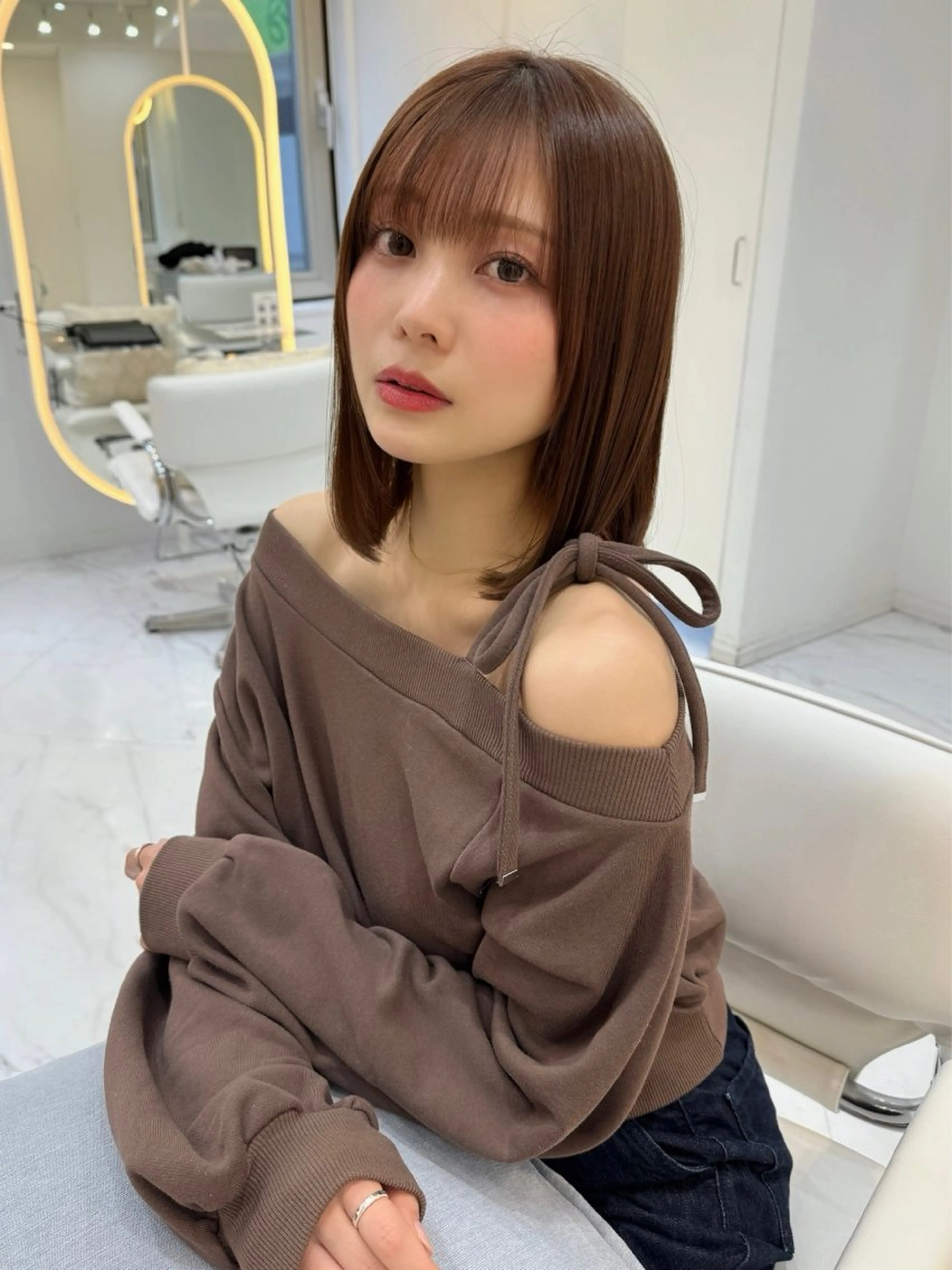 ミディアム カラー ボブ ボブ/レイヤー /植原健太のヘアスタイル