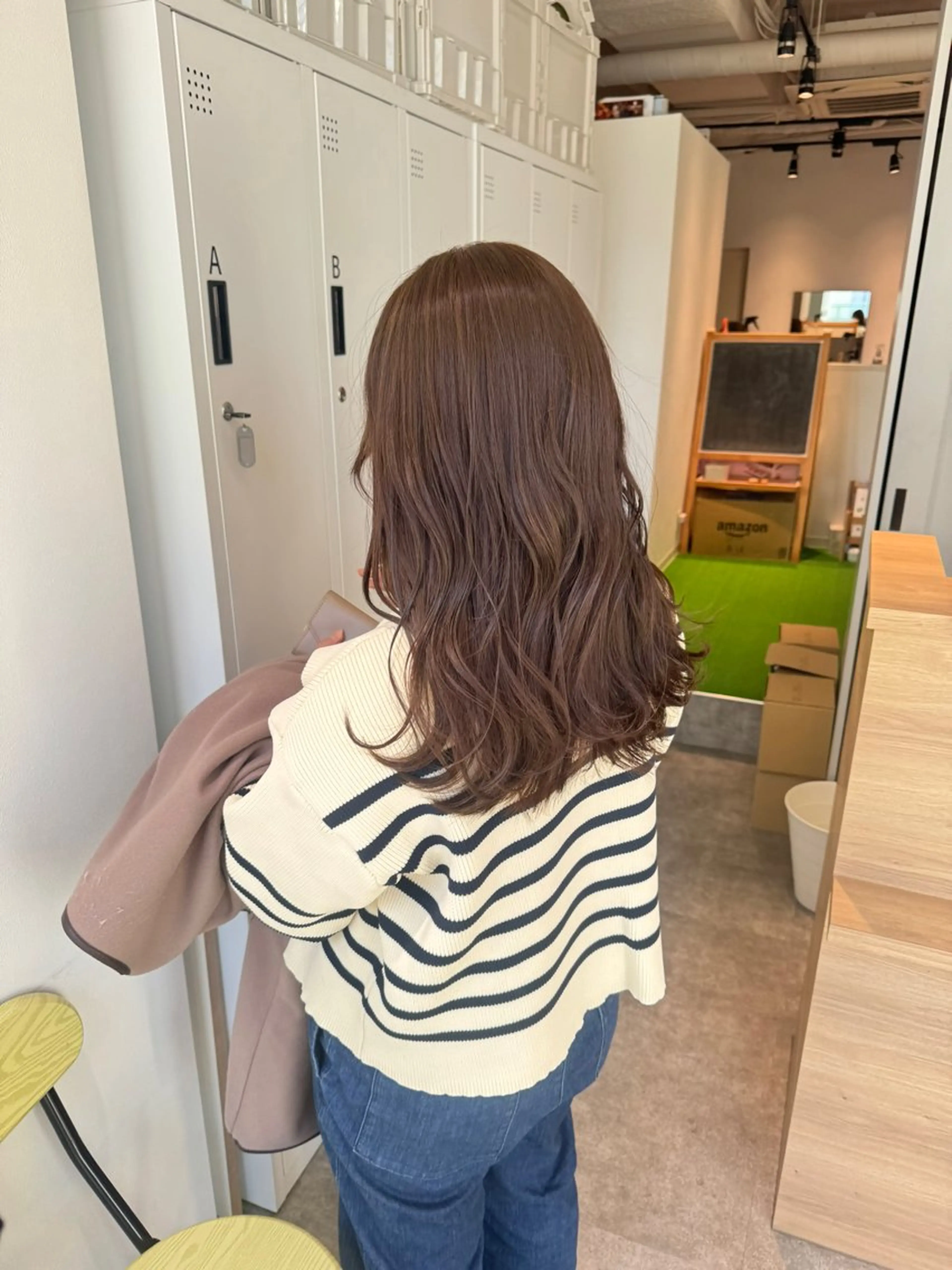 ロング カラー ベージュカラー 透明感カラー オリーブベージュ カット ヘアカラー オスズ 🎀´-のヘアスタイル