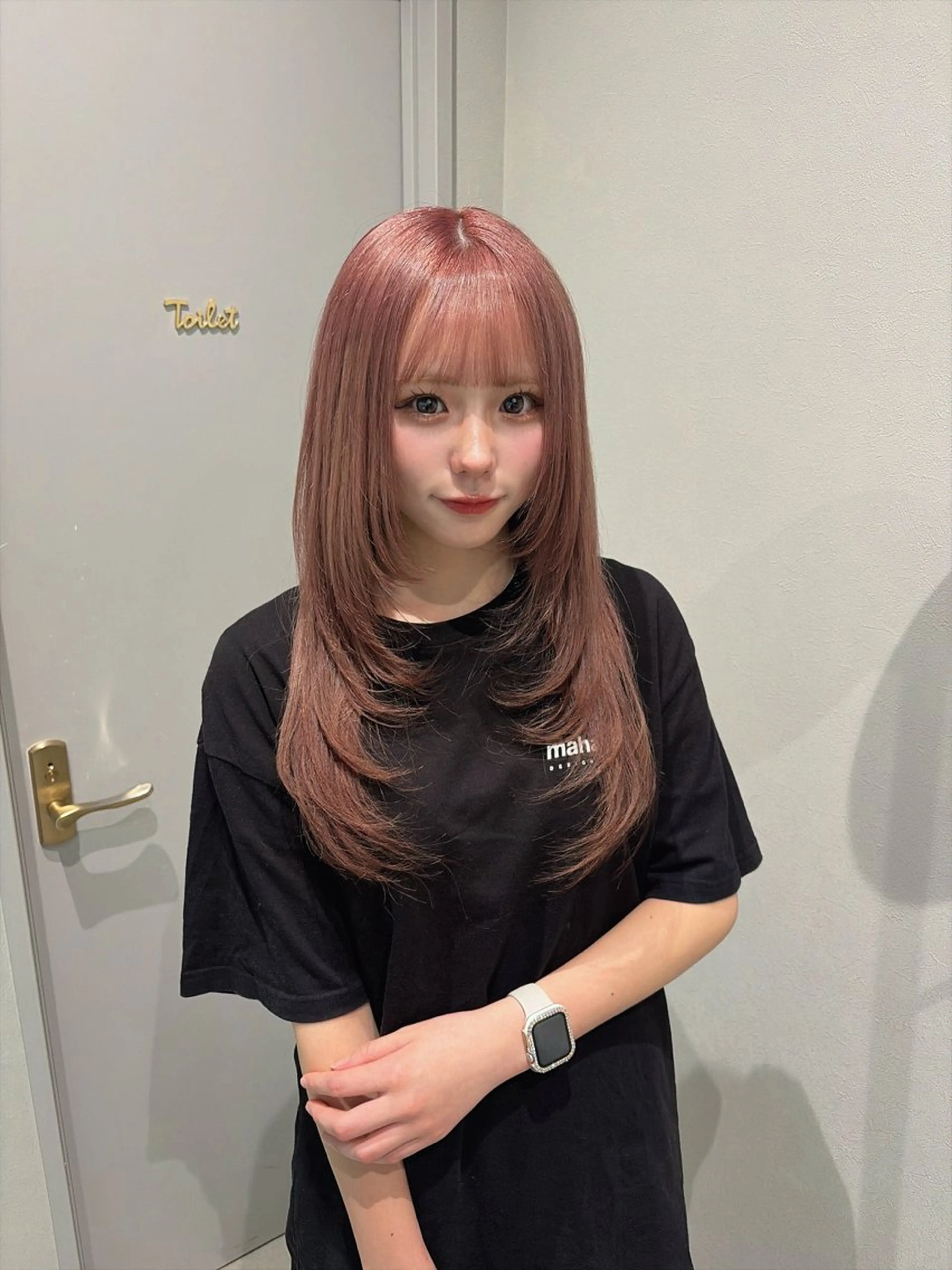 カラー ベージュカラー ピンクカラー ピンクベージュ GEM/ hinanaのヘアスタイル