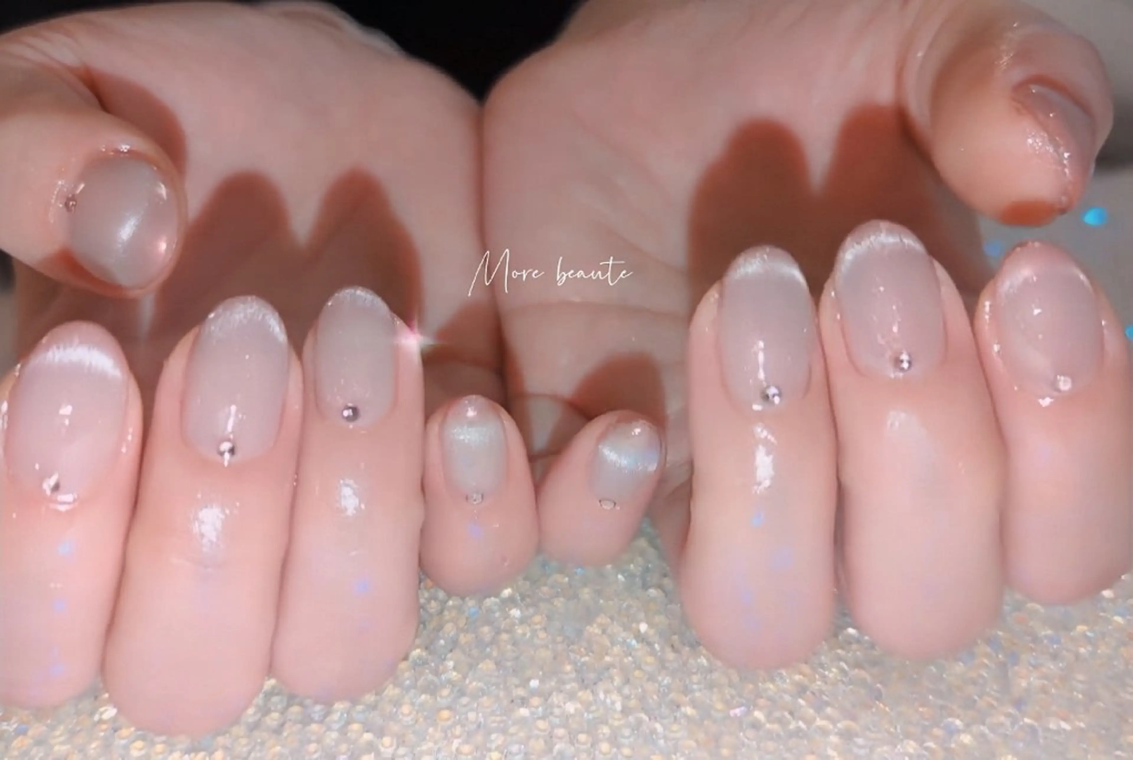 ネイル アートネイル ジェルネイル ハート 韓国ネイル マグネットネイル ハンドネイル I LOVE ME NAIL.｡.:*♡のネイルデザイン