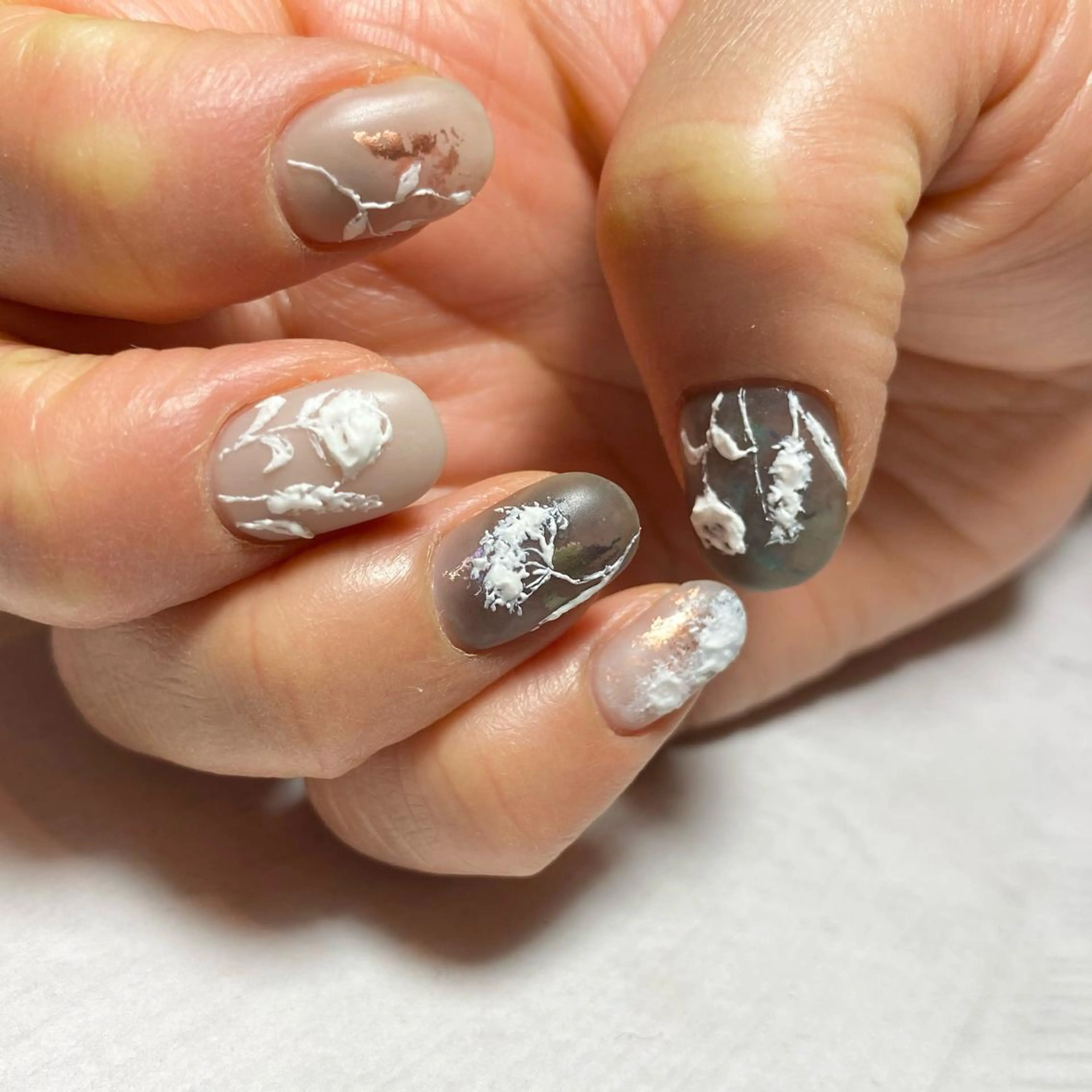 ネイル アートネイル フラワーネイル ニュアンスネイル 冬ネイル 山田 貴子のネイルデザイン