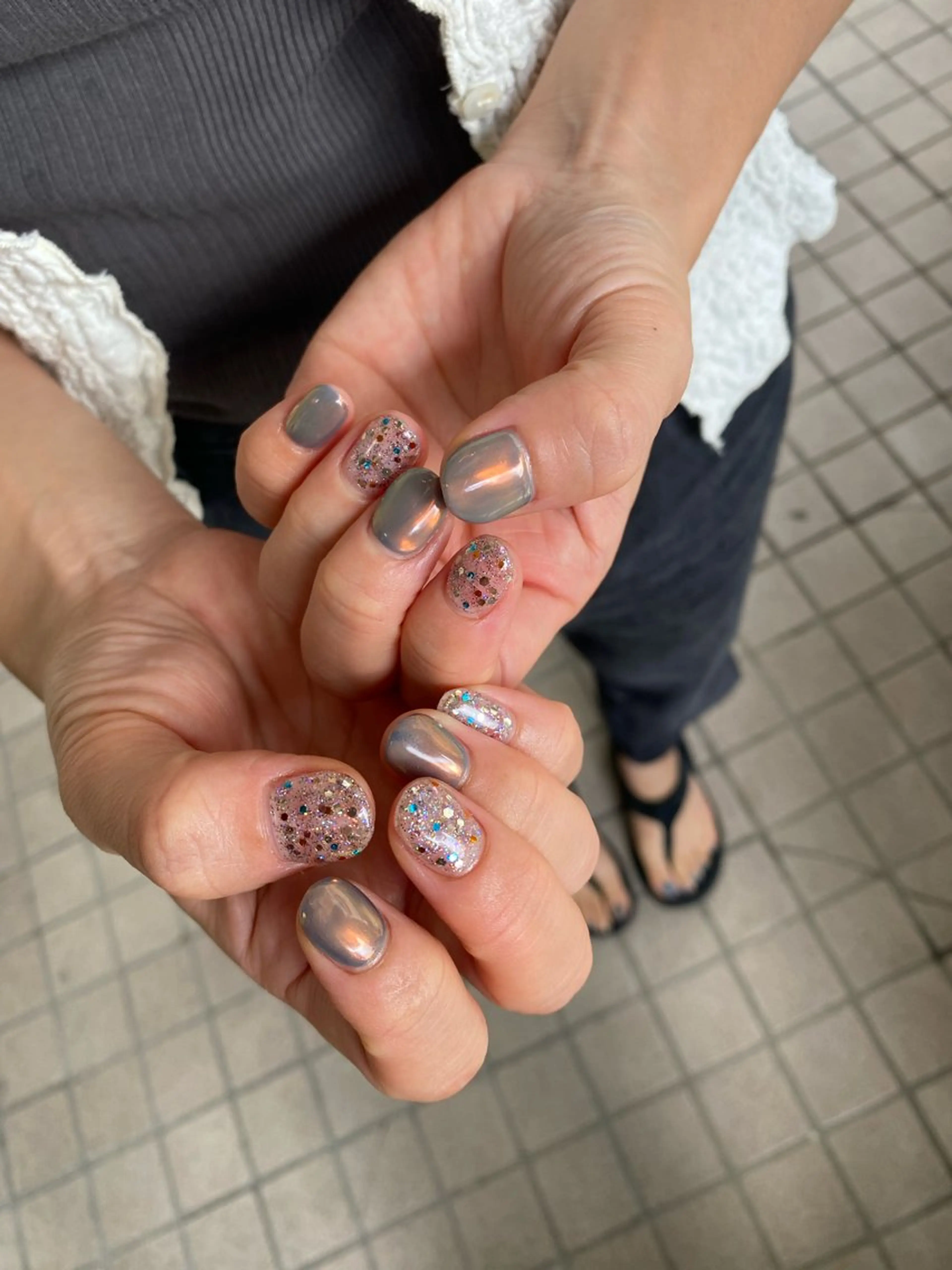 ネイル ミラーネイル ワンカラーネイル ハンドネイル nable.所属・栗林 実莉のネイルデザイン