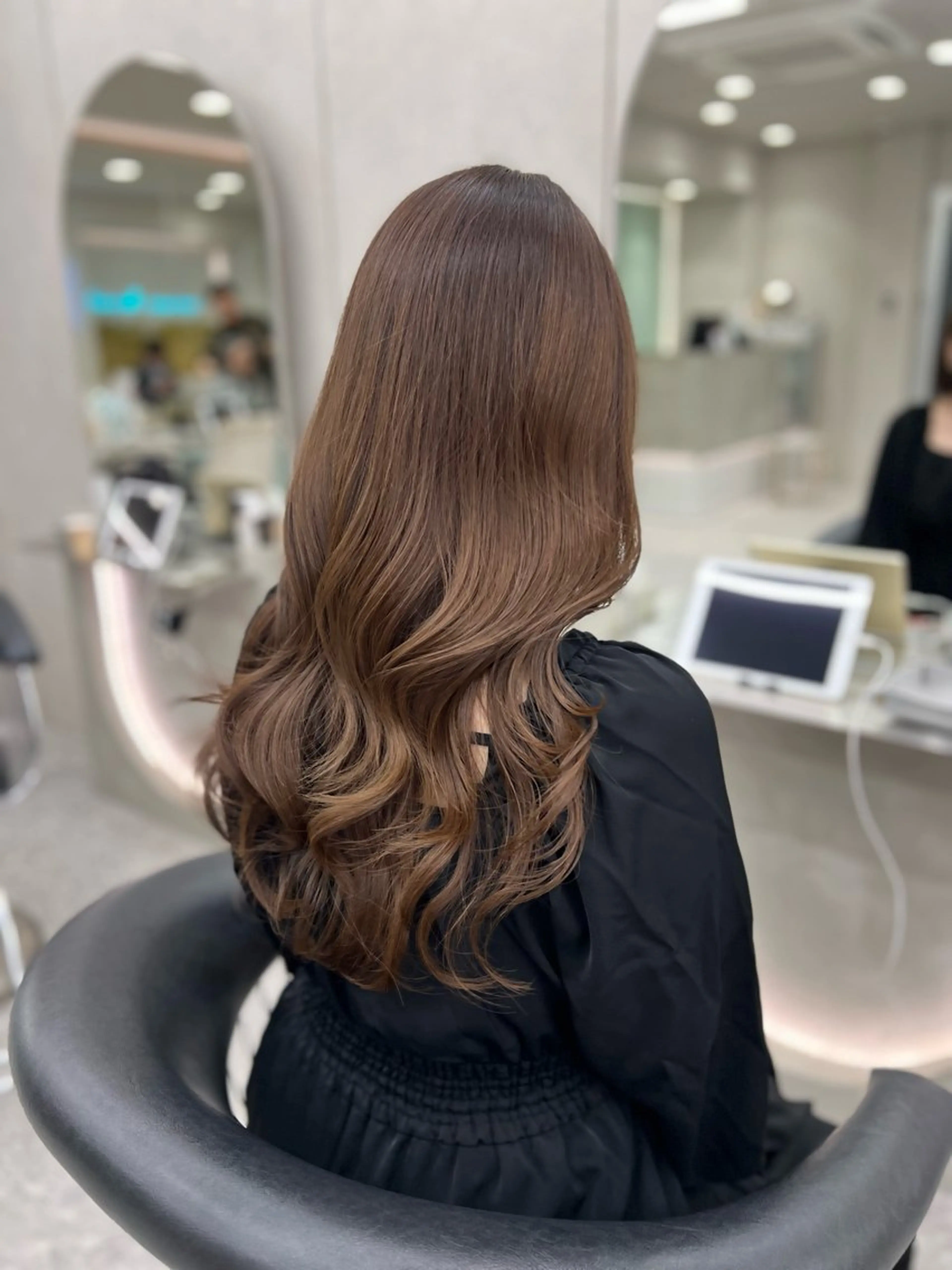 ロング チョコレートブラウン 韓国風ヘア ワンホンヘア 🎀透明感カラー shizuka🎀のヘアスタイル