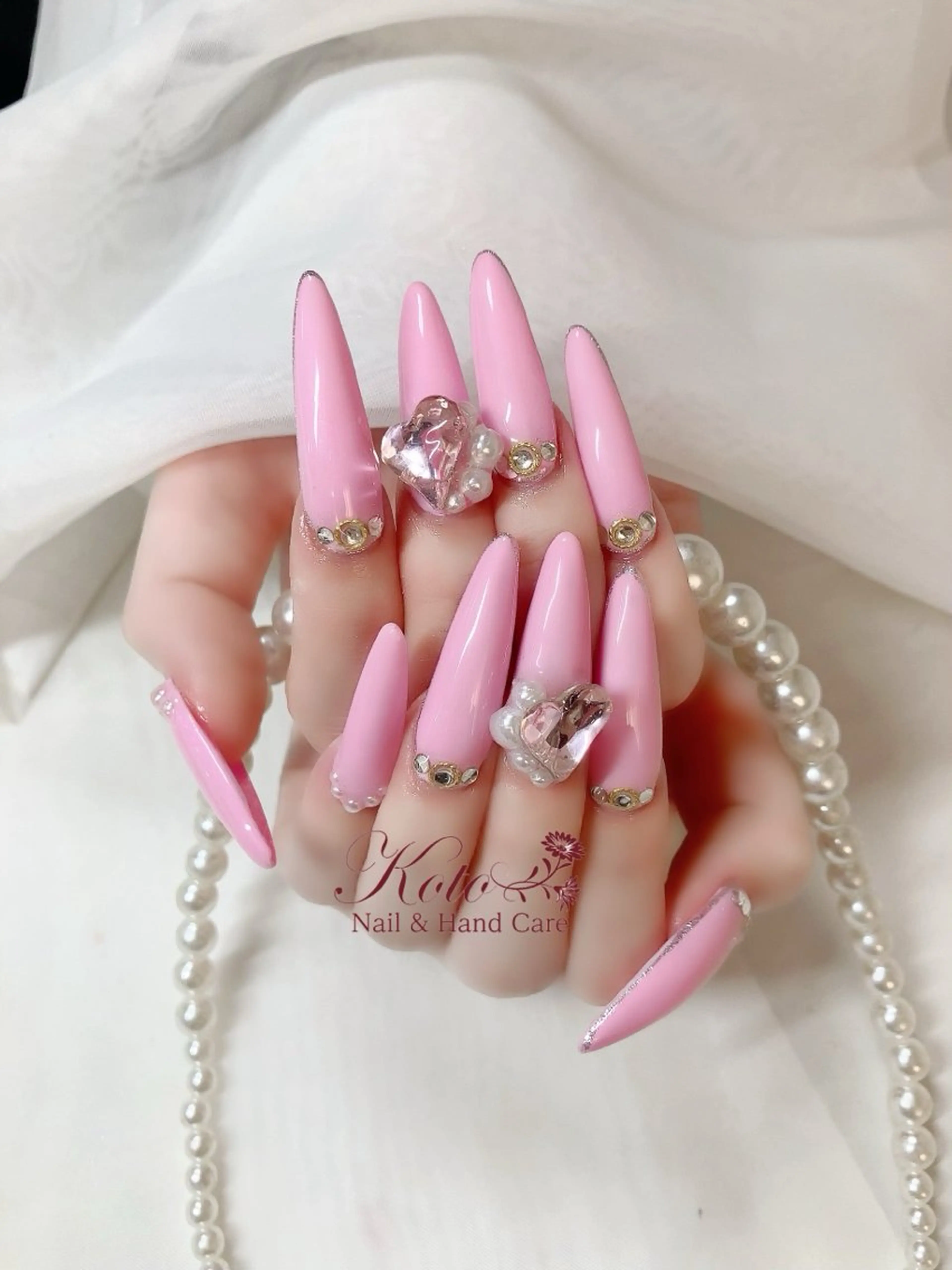 ネイル 長さ出し ジェルネイル 持ち込み ニュアンスネイル 赤色 ハンドネイル Nail Salon KOTOのネイルデザイン