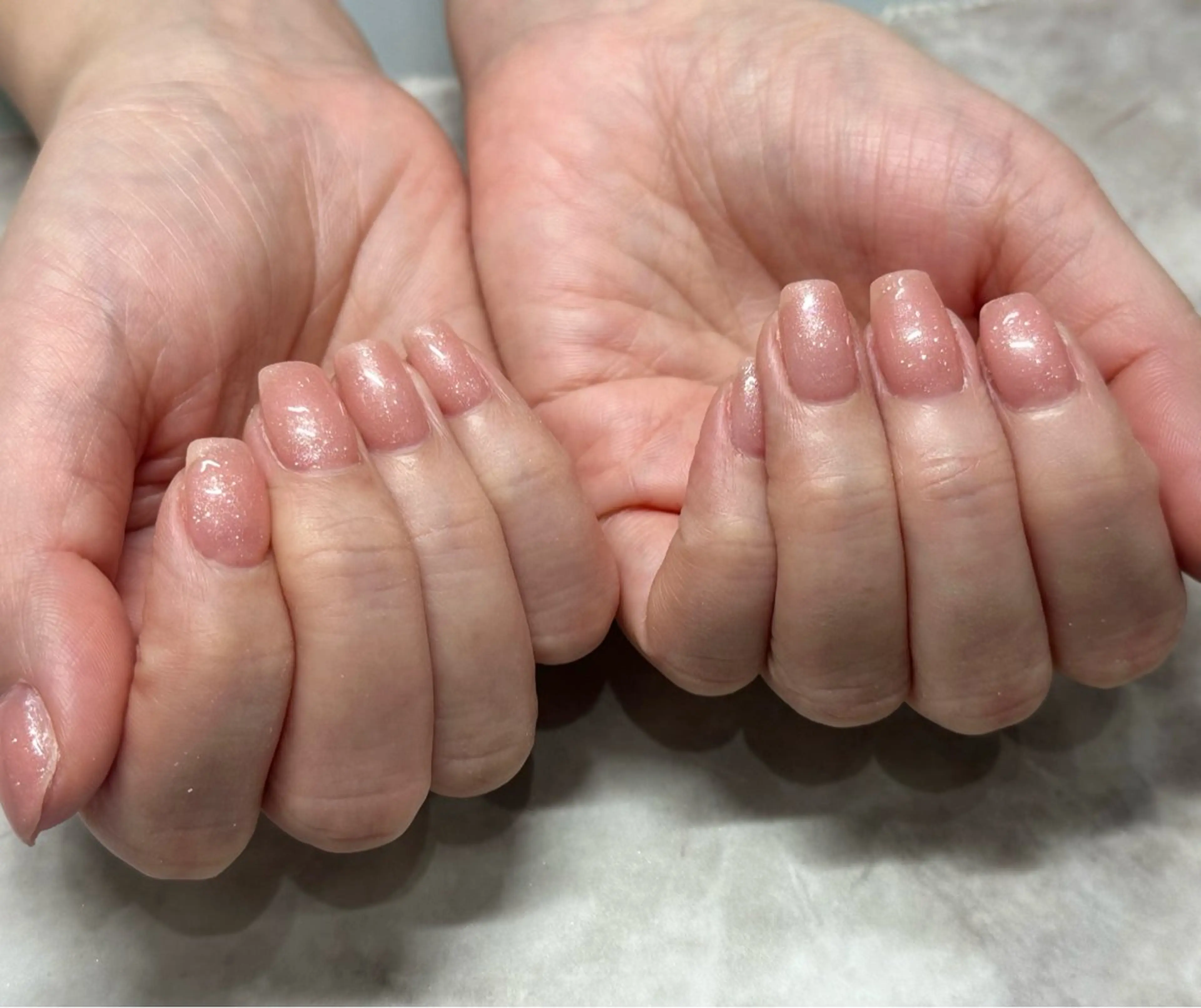 ネイル ラメ(グリッター) ワンカラーネイル ピンク シンプルネイル 冨山 きくののネイルデザイン