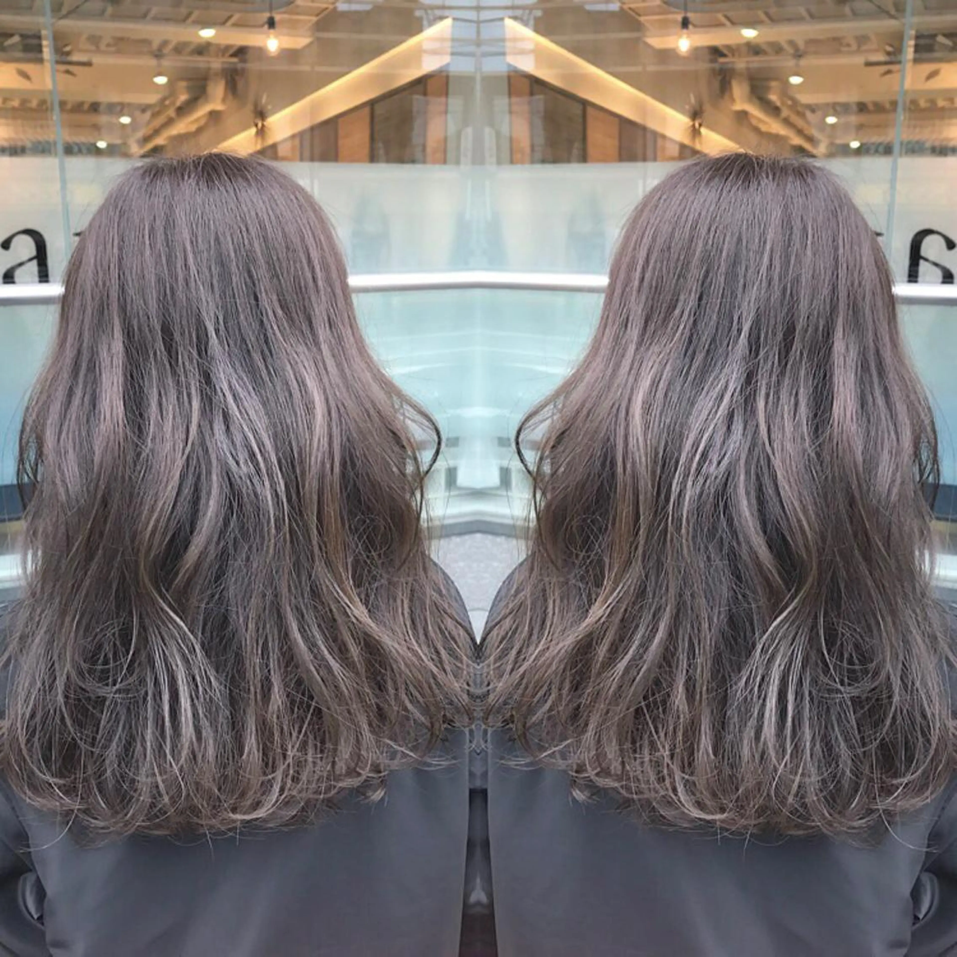 ミディアム カラー ハイライトカラー イルミナカラー ハイライト 青木 茂樹⭐️ 透明感カラーのヘアスタイル