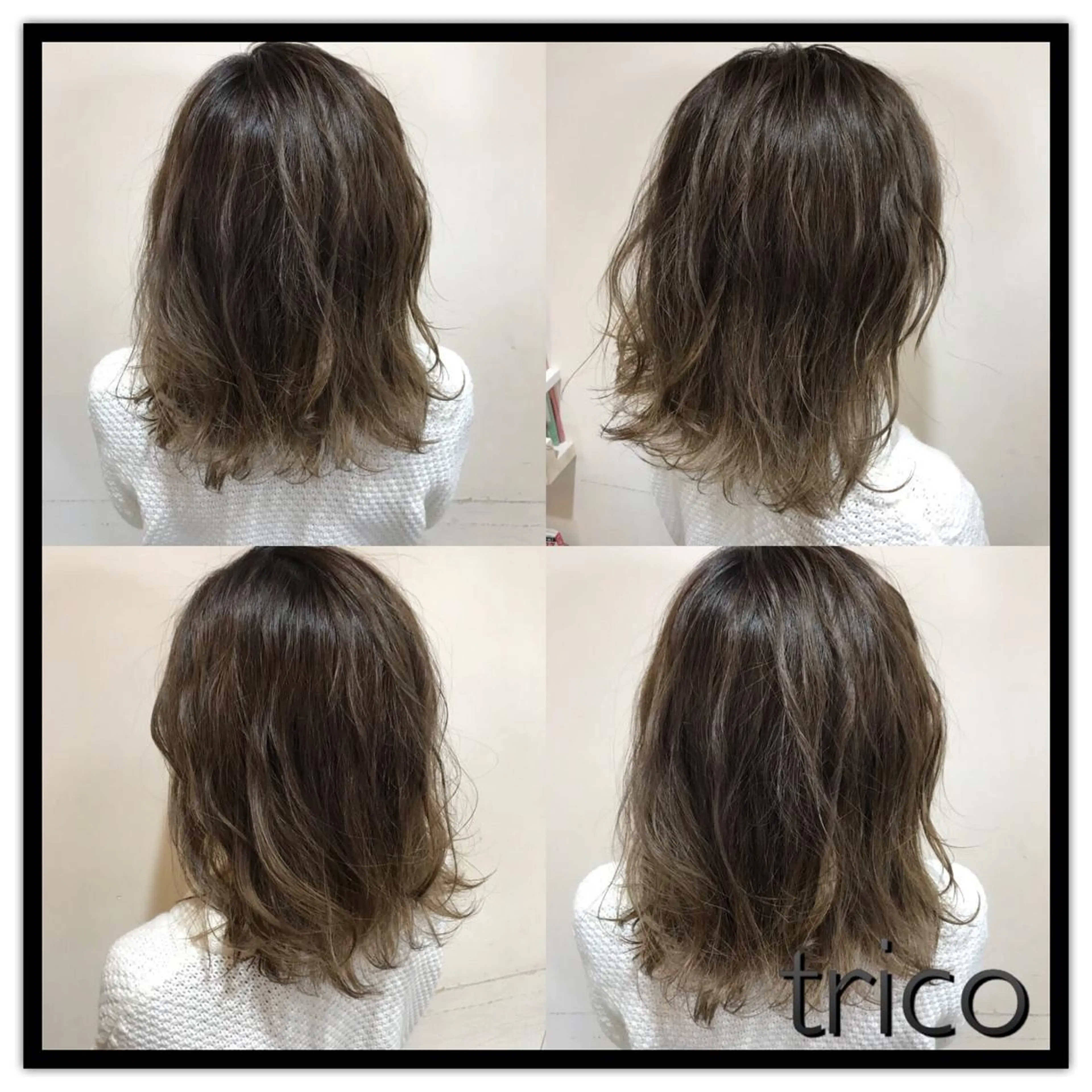 セミロング カラー デザインカラー 似合わせ/ブリーチ カラー.岡田友仁のヘアスタイル