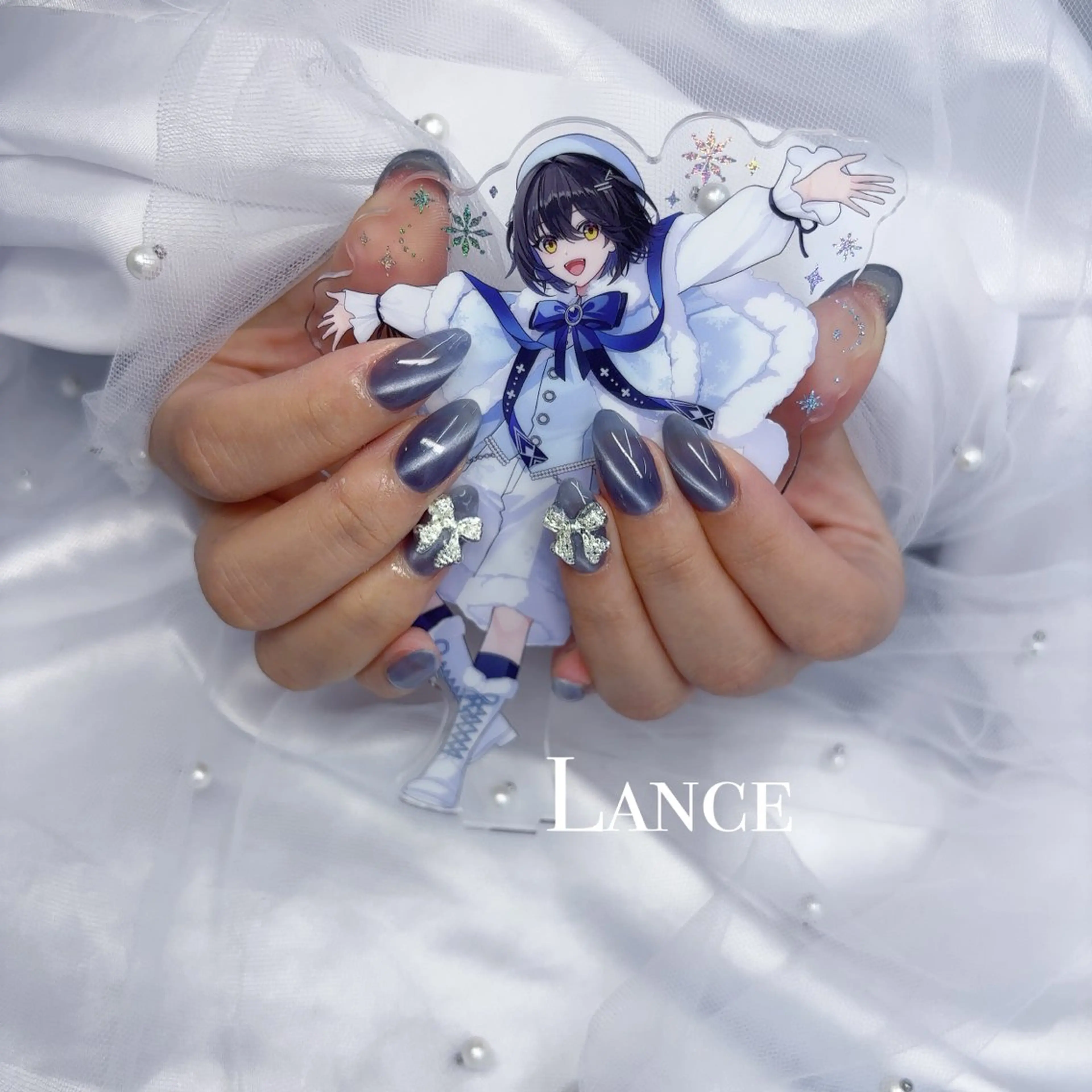 ネイル オーロラネイル フットネイル フレンチネイル ガラスフレンチ 氷ネイル・うるうるネイル ハンドネイル Lance nailのネイルデザイン